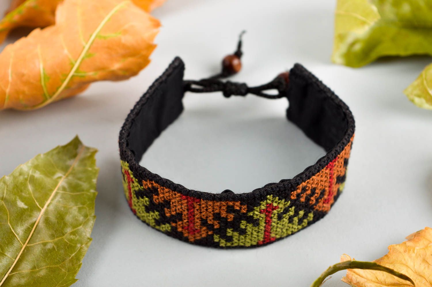 Handmade fabric bracelet unisex wrist bracelet designs beautiful jewellery photo 1