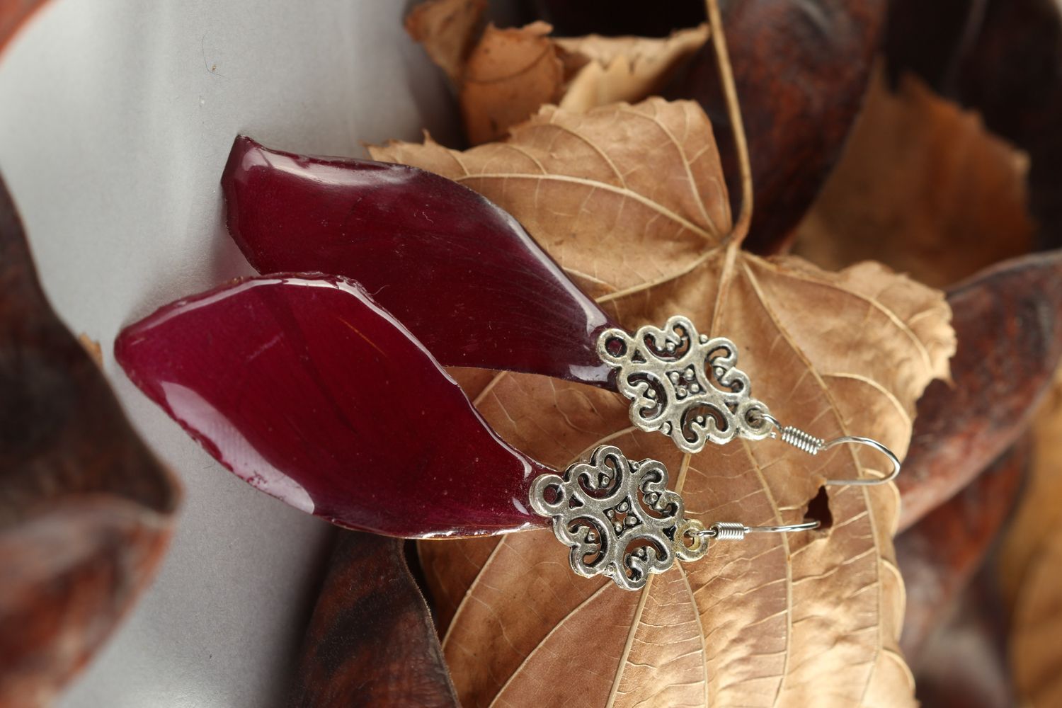Handmade jewelry epoxy resin dangling earrings stylish earrings gifts for girls photo 1