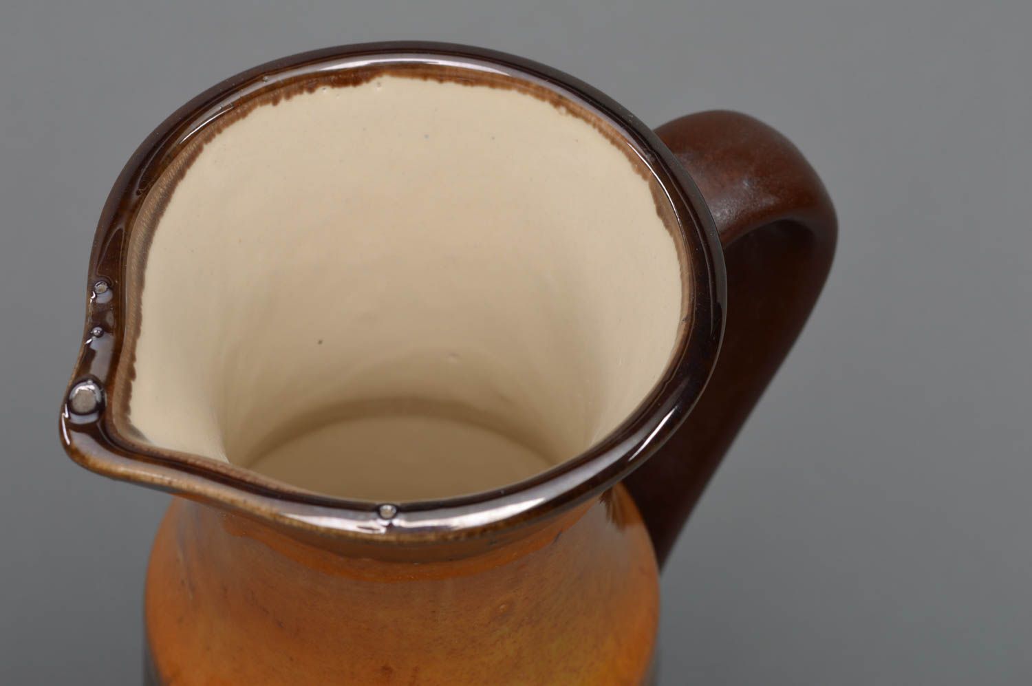 Handmade ceramic coffee jug with handle 2,17 lb photo 3