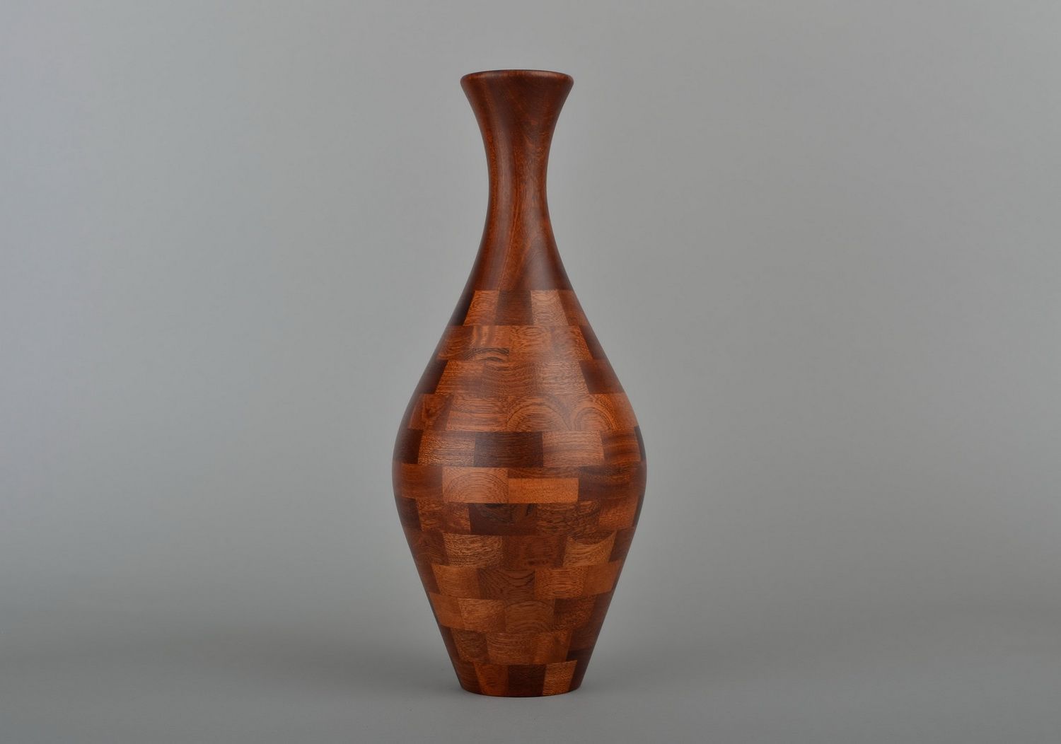 14 inches wooden decorative vase in brown color 1,14 lb photo 4