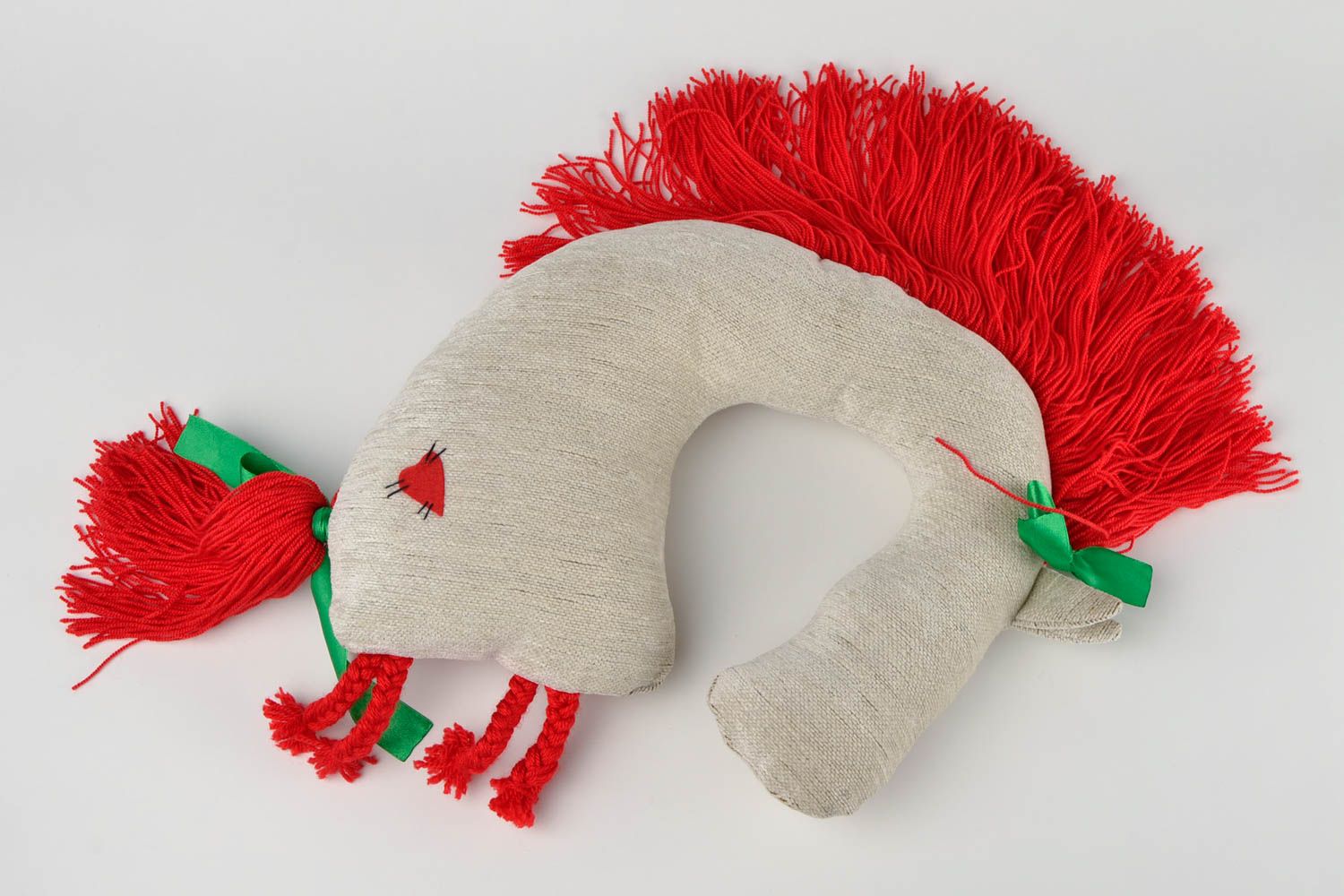 Игрушка-подушка ручной работы детская игрушка Лошадка красная игрушка для детей фото 4