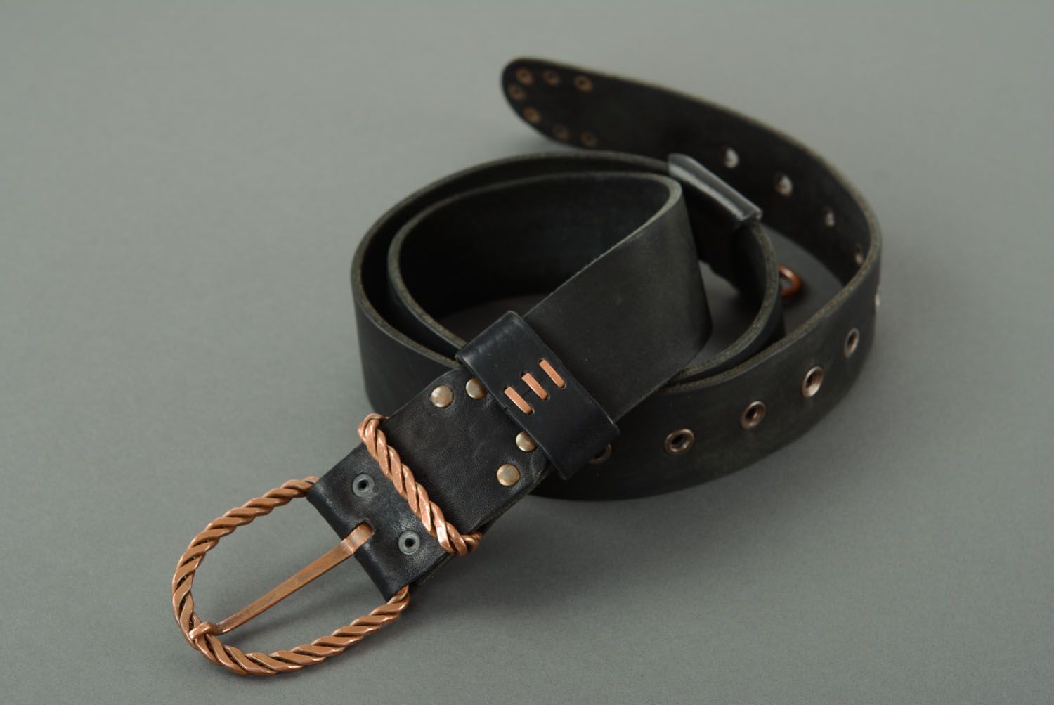 Homemade leather belt photo 1