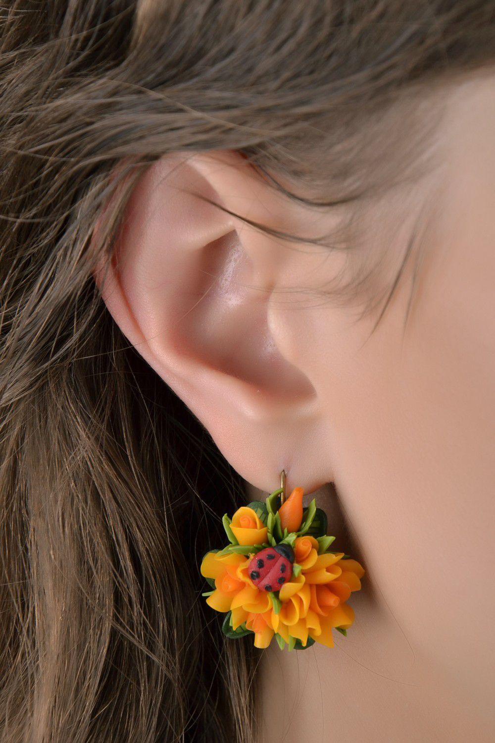 Earrings made ​​of polymer clay, handmade photo 4