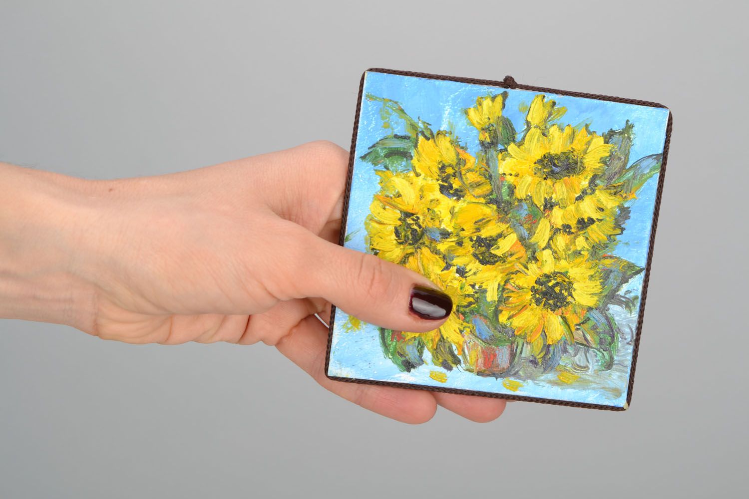 Gemälde Magnet mit Blumen foto 2