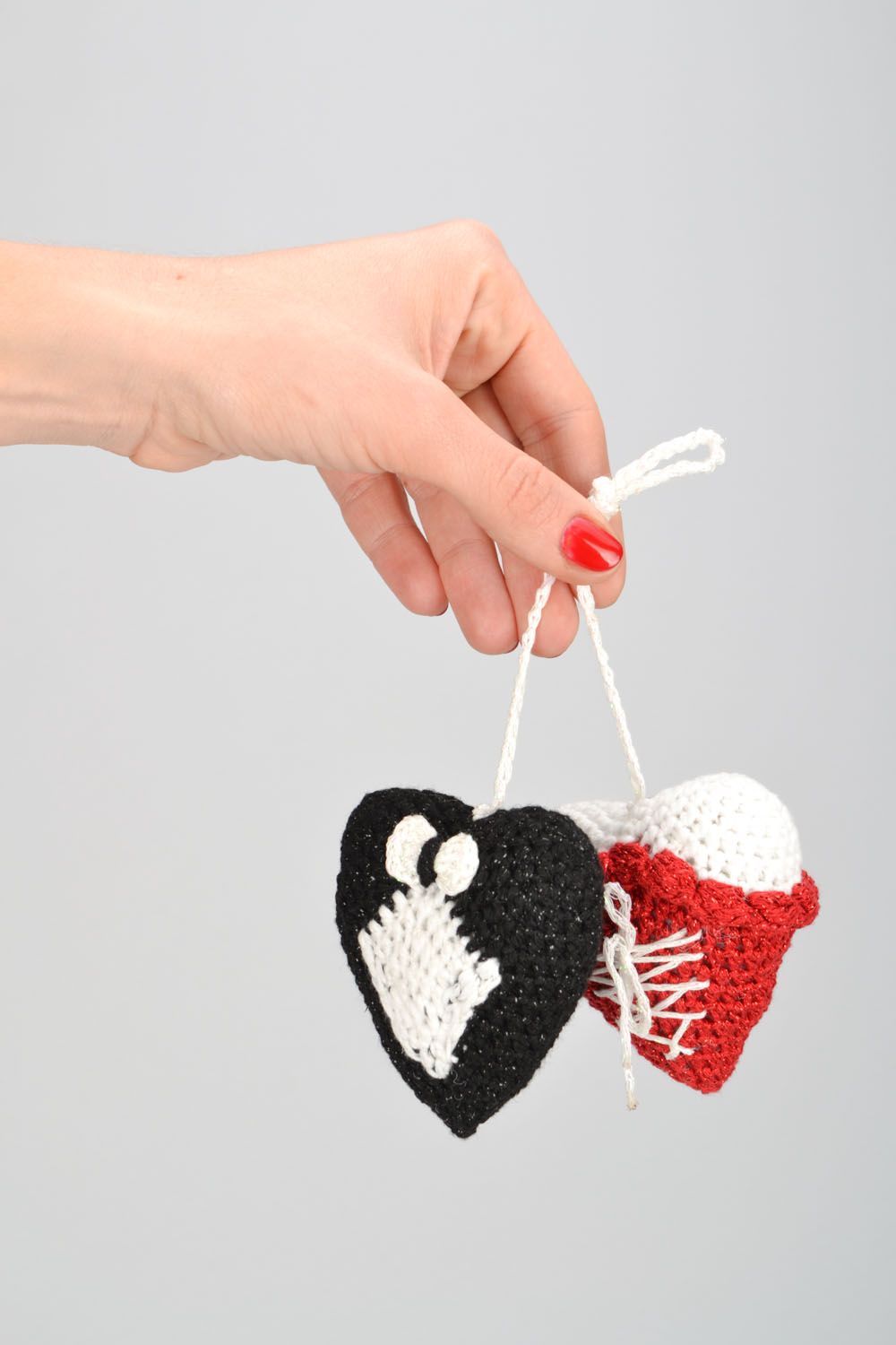 Crochet interior pendants Hearts photo 1