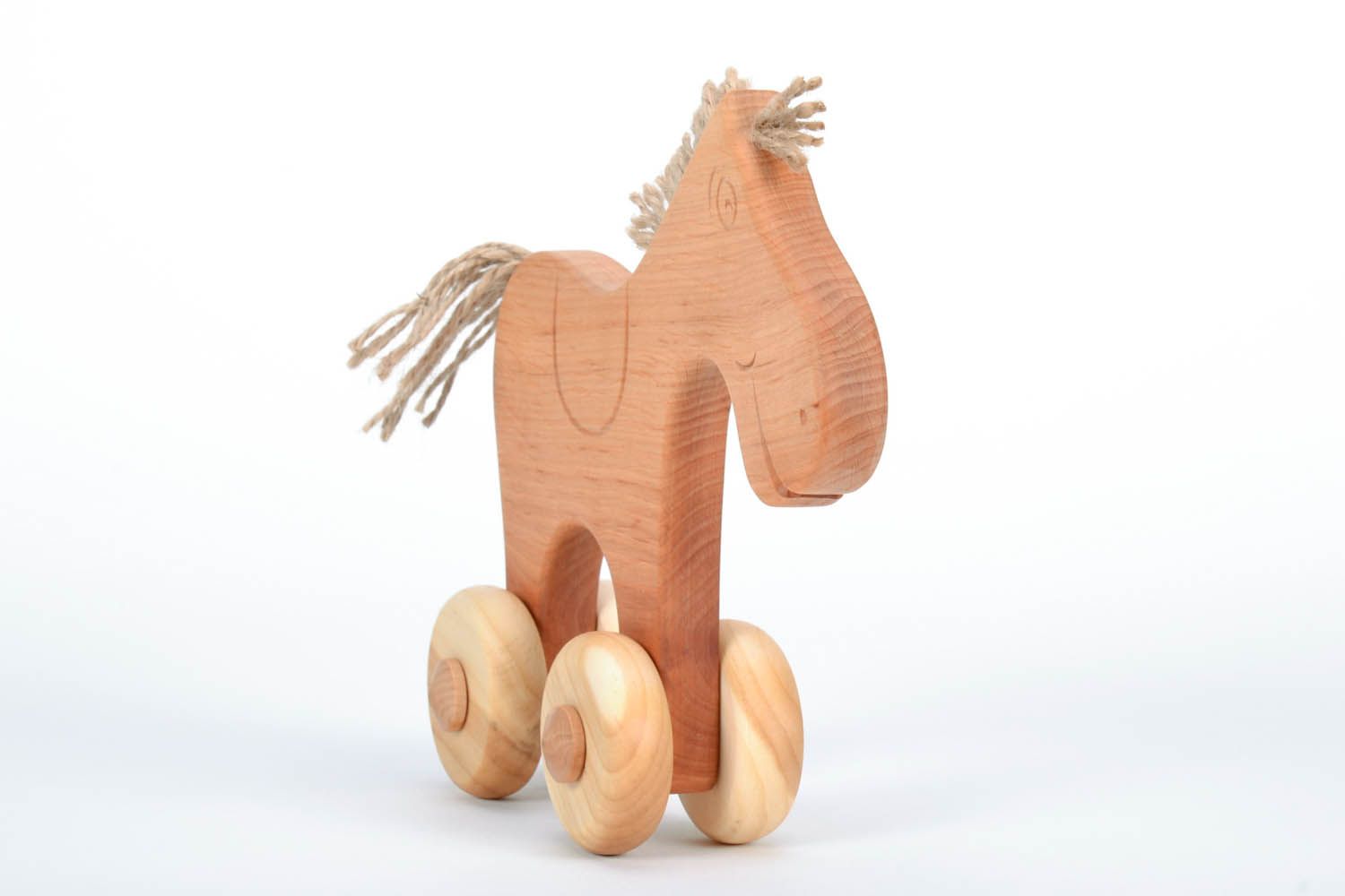 Cheval à roulettes en bois fait à la main photo 4