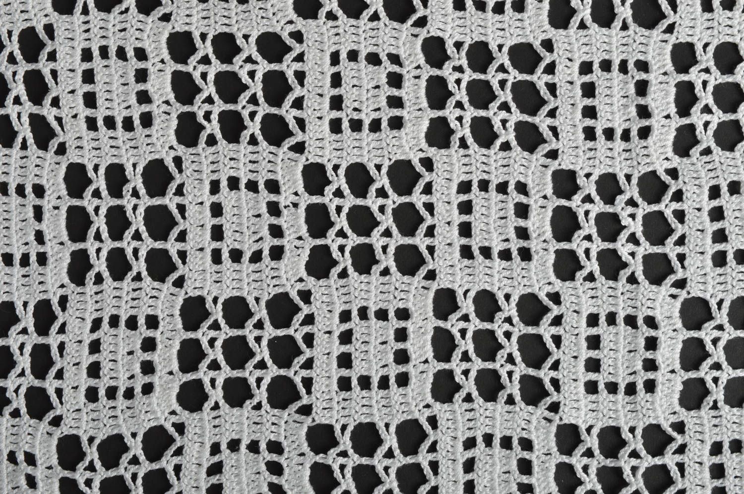 Serviette tricotée faite main ajourée de table ou commode en coton déco photo 3