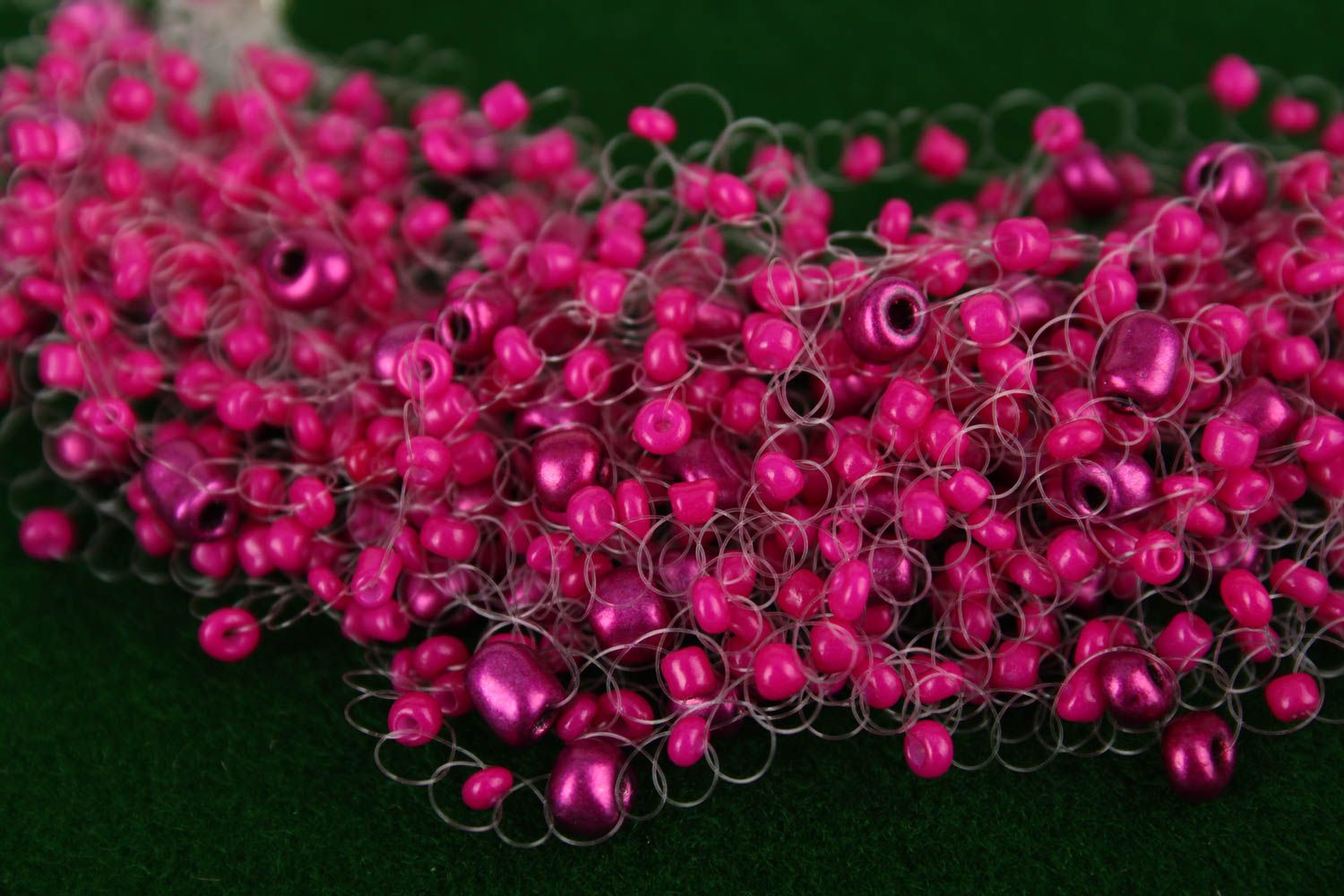 Bracelet perles rocaille Bijou fait main rose design Accessoire femme original photo 4