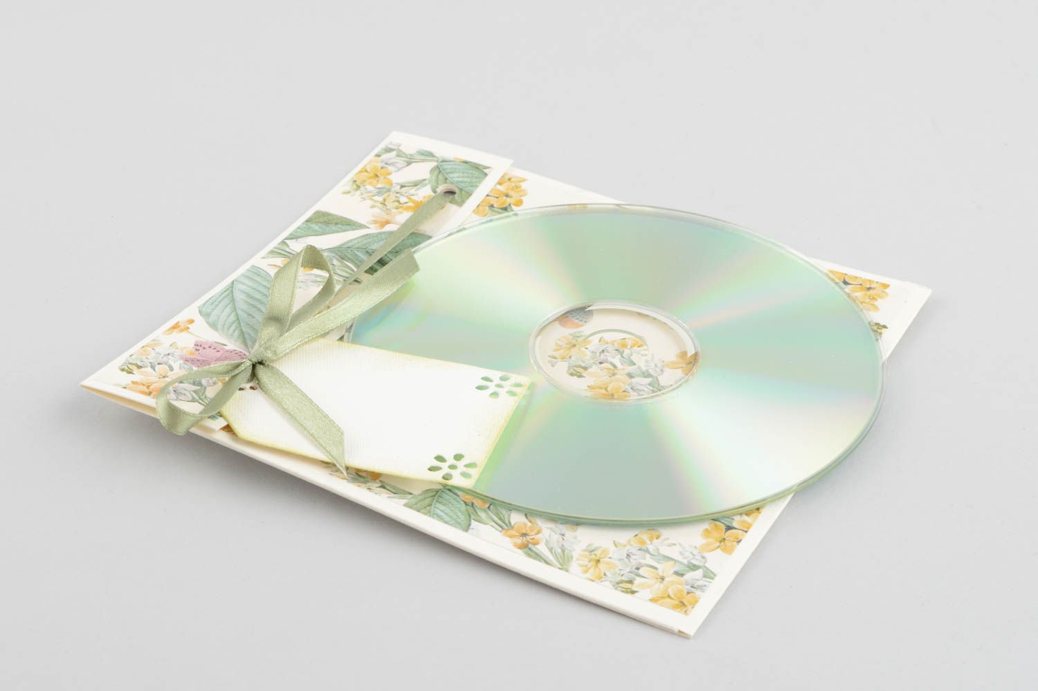 Handmade blumige helle CD Papierhülle kreatives Geschenk Design Verpackung foto 3