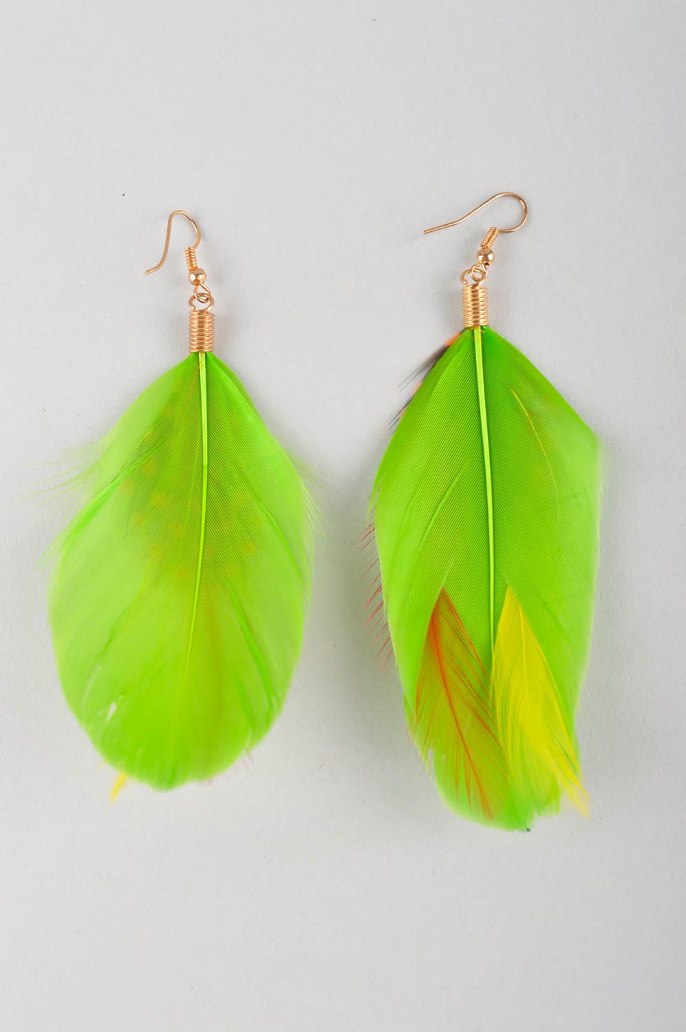 Feather earrings with charms designer accessories feather jewelry summer jewelry photo 4