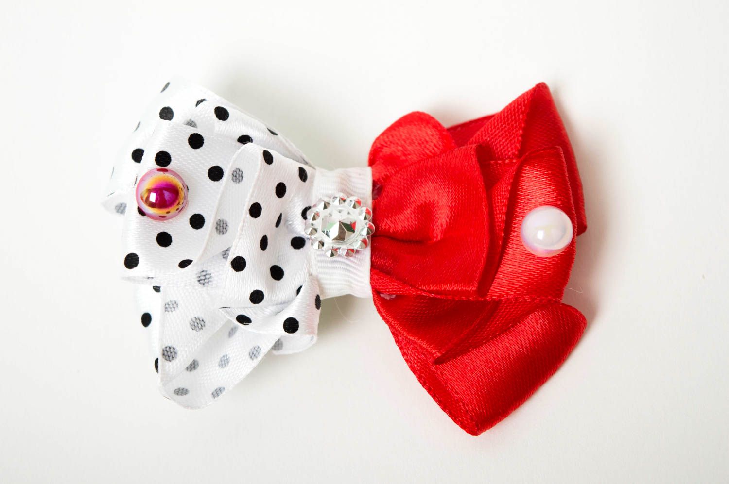 Handmade rote Haarspange Schleife Accessoire für Mädchen Designer Schmuck  foto 2