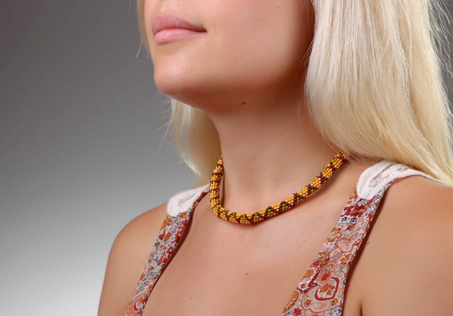 Necklace made of czech beads Snake photo 5