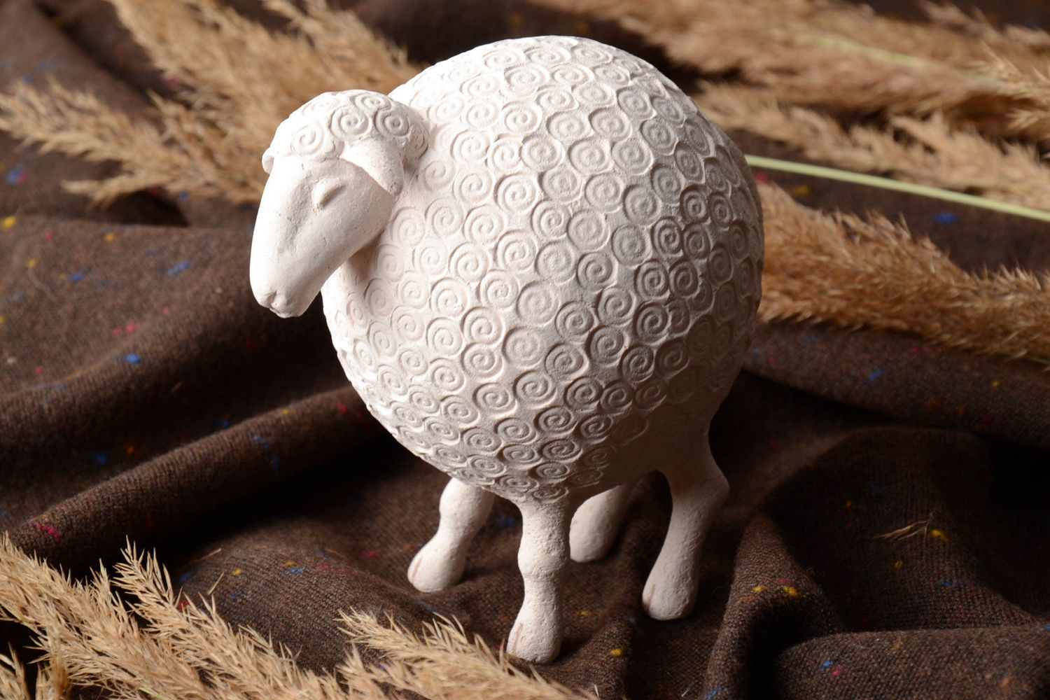 Figurine mouton en masse céramique faite main photo 1