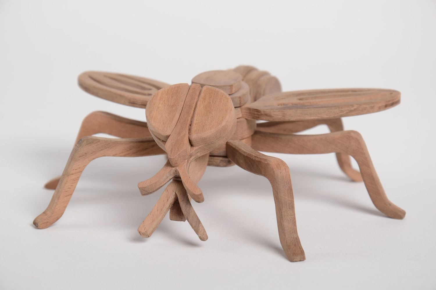 Figurine Insecte en bois fait main Statuette déco marron Décoration maison photo 3