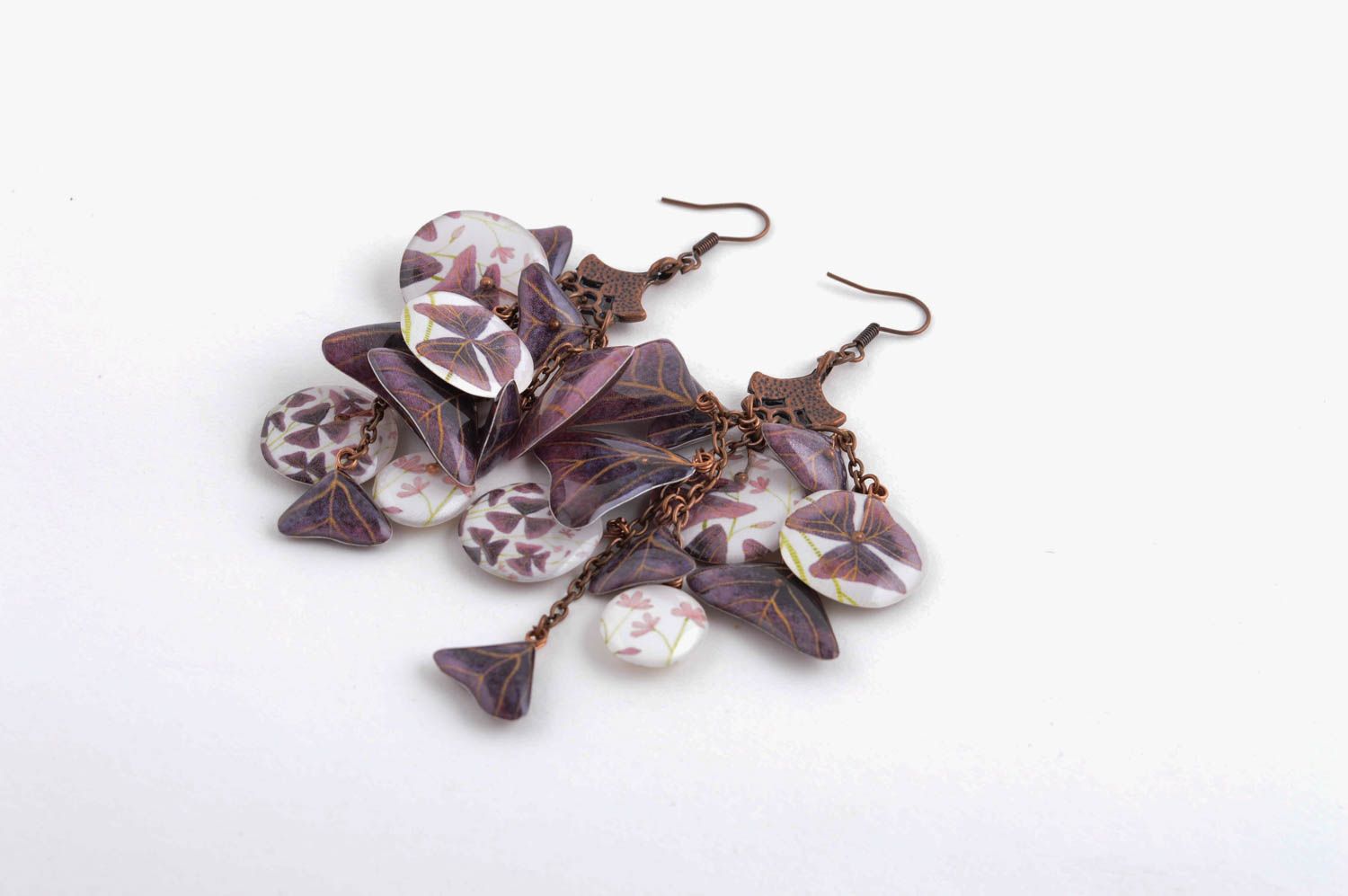 Handmade designer metal earrings stylish beautiful earrings unusual jewelry photo 4