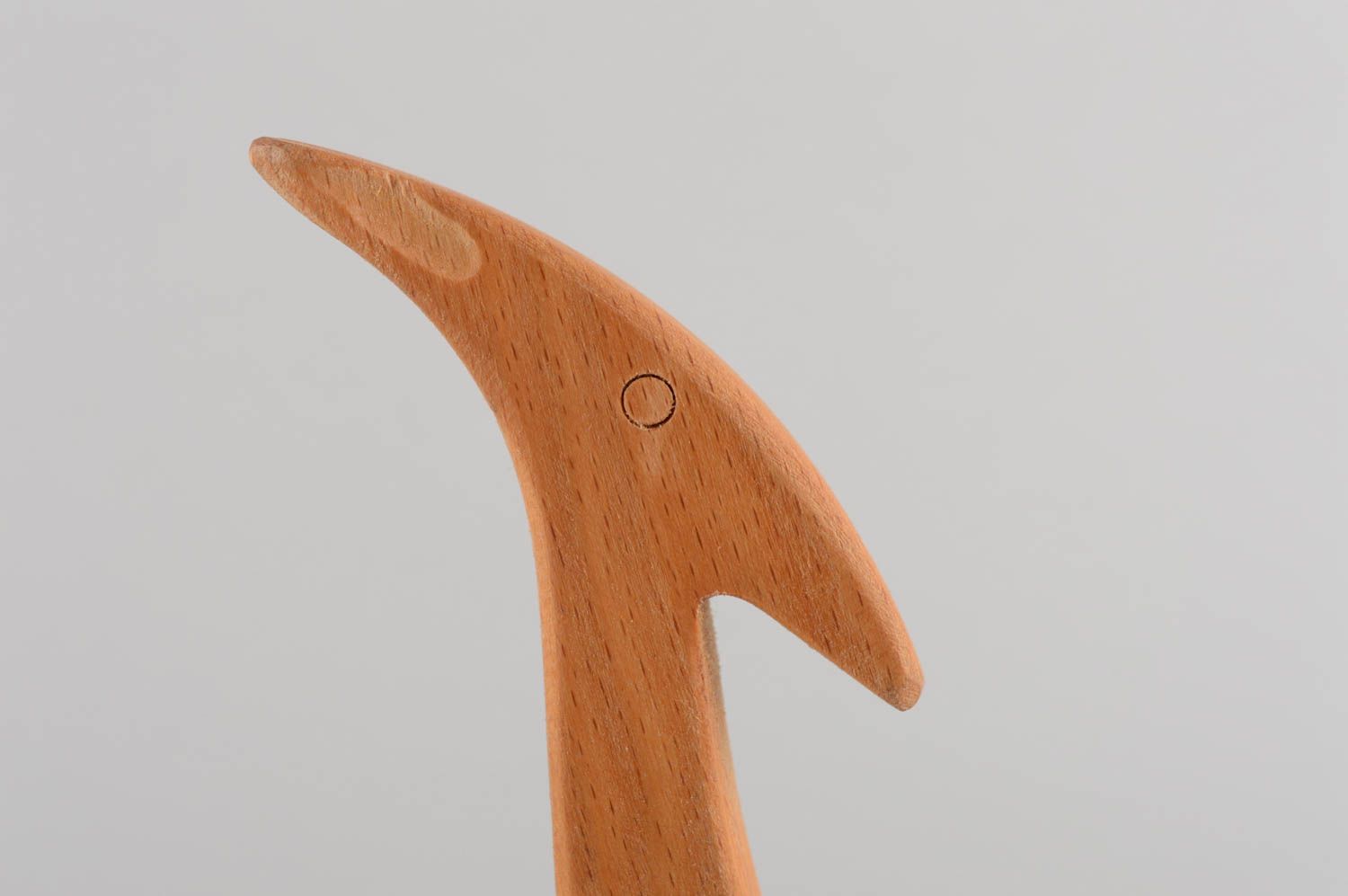 Handmade designer wooden toy unusual figurine of giraffe with wheels eco photo 4