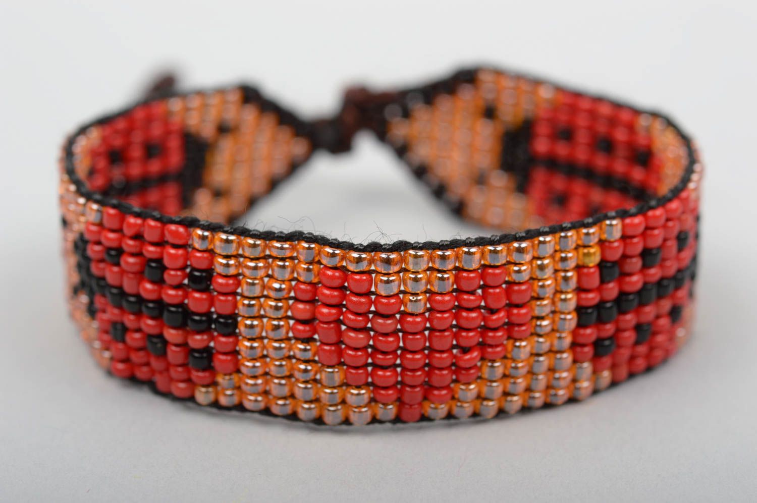 Strand ladybug red heart beaded bracelet for teen girl photo 1