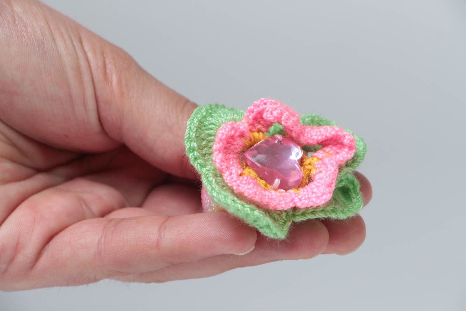 Flower scrunchy hand-crocheted scrunchies fashion hair accessories for girls photo 5