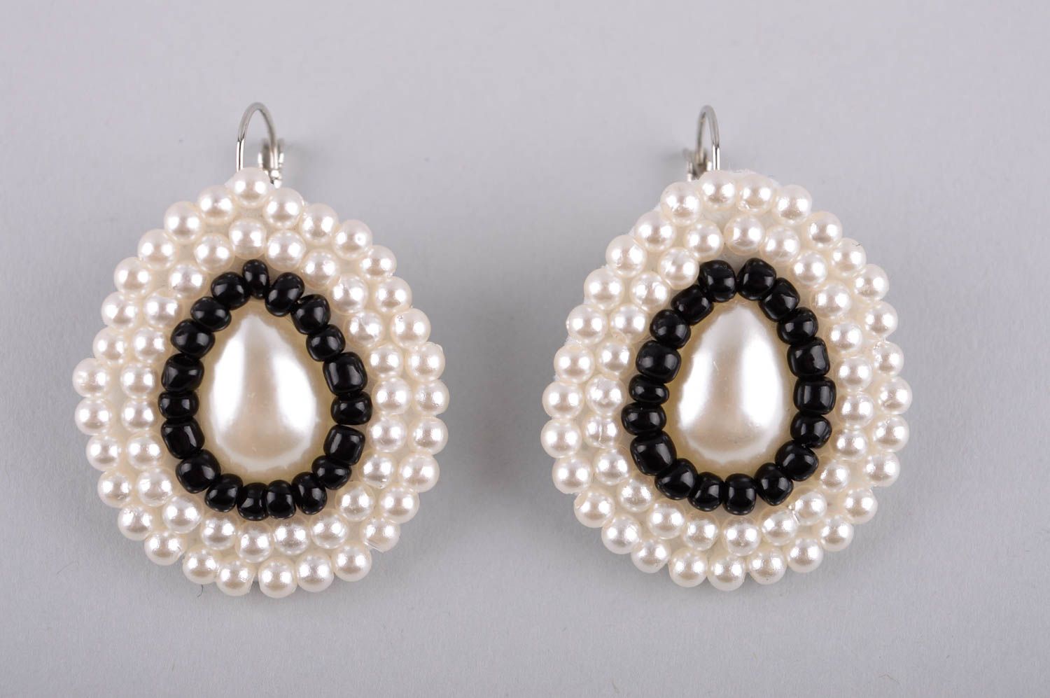 Boucles d'oreilles perles Bijou fait main de soirée design Accessoire femme photo 3