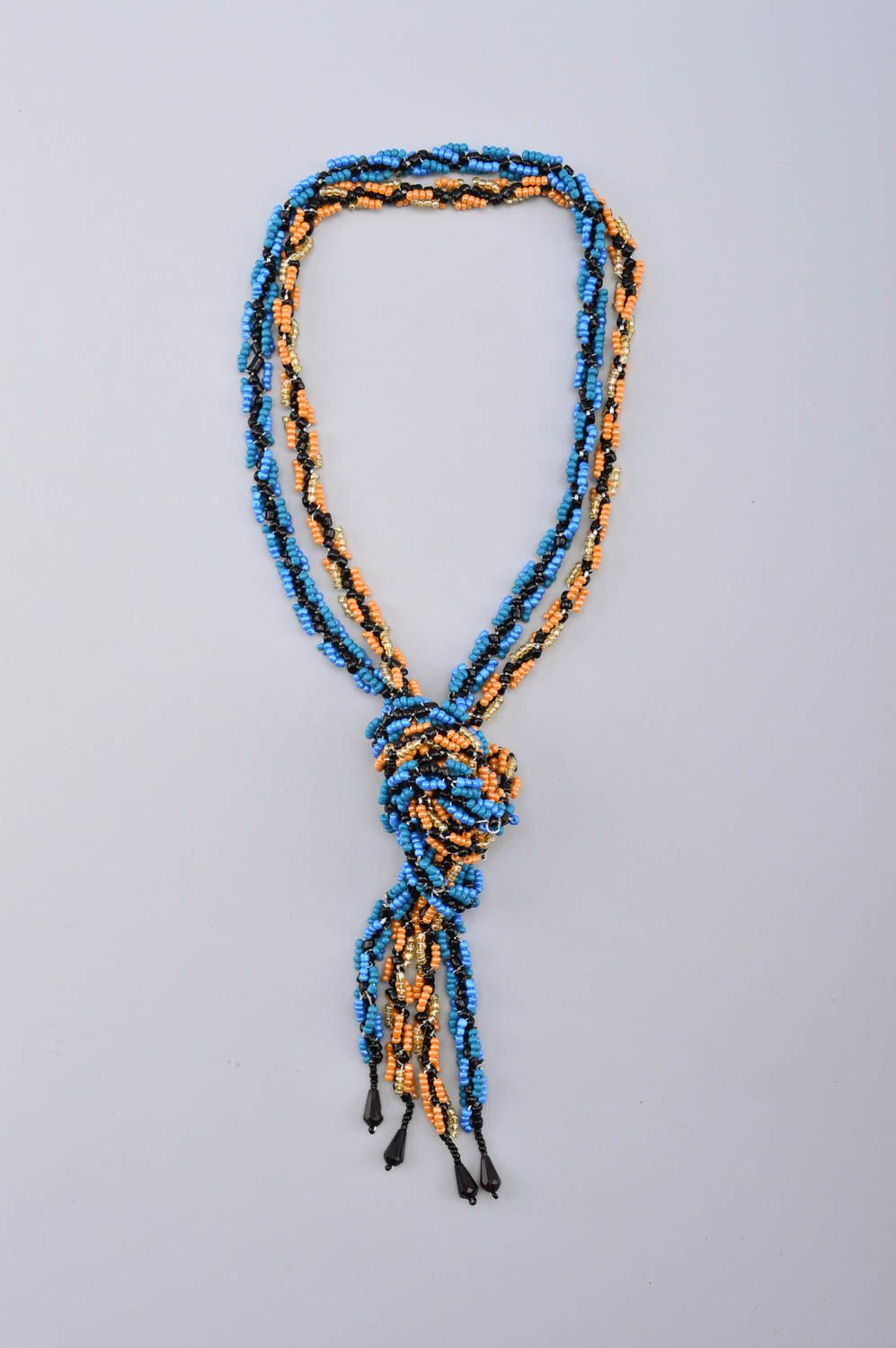 Колье из бисера украшение ручной работы оригинальное ожерелье из бисера фото 2