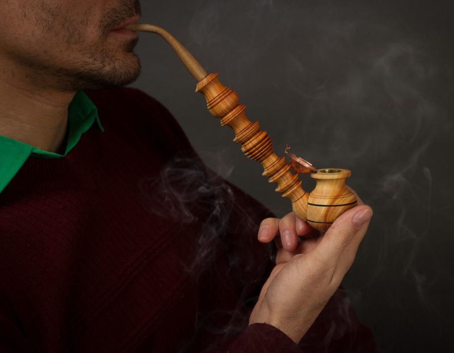 Wooden smoking pipe decorative use only photo 1