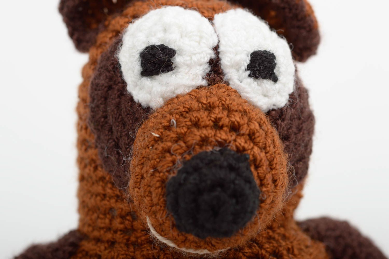 Jouet ours fait main Peluche tricotée en coton au crochet Cadeau pour enfant photo 4