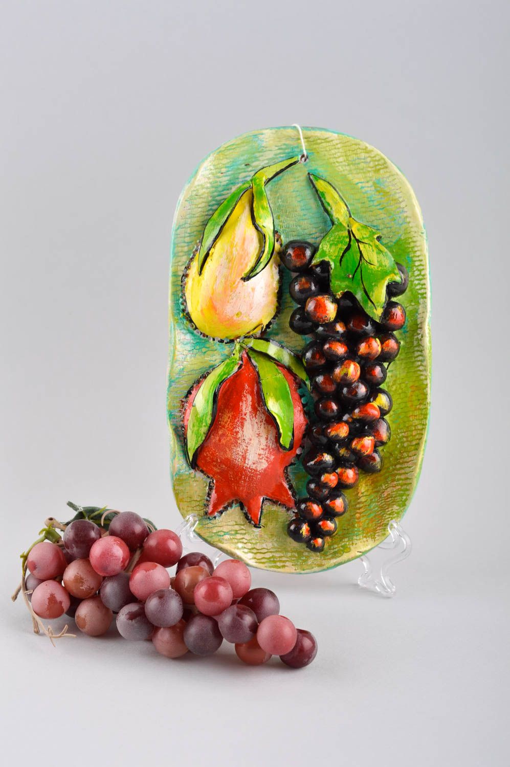 Déco à suspendre fait main Suspension décorative céramique Déco murale Fruits photo 1
