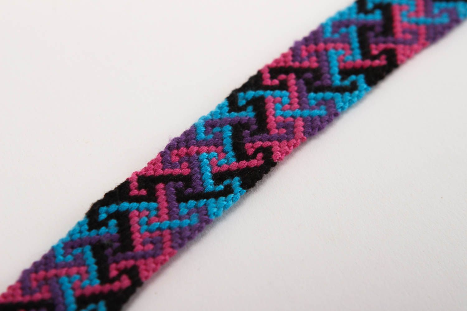 Fashion handmade bracelet pink and blue thread bracelet woven bracelet photo 3