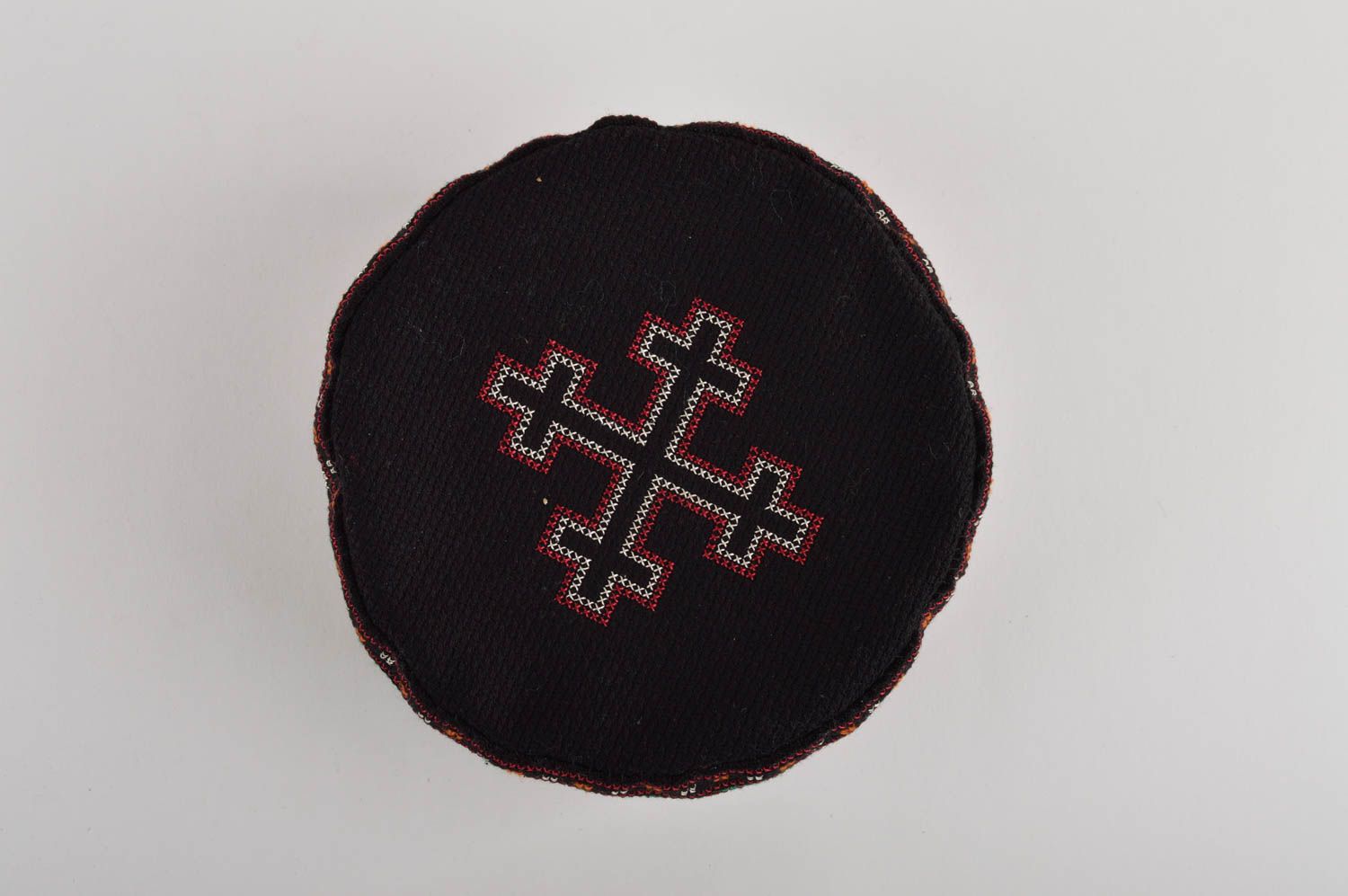 Chapeau ethnique fait main Calotte Cadeau homme coton noir traditionnel photo 3