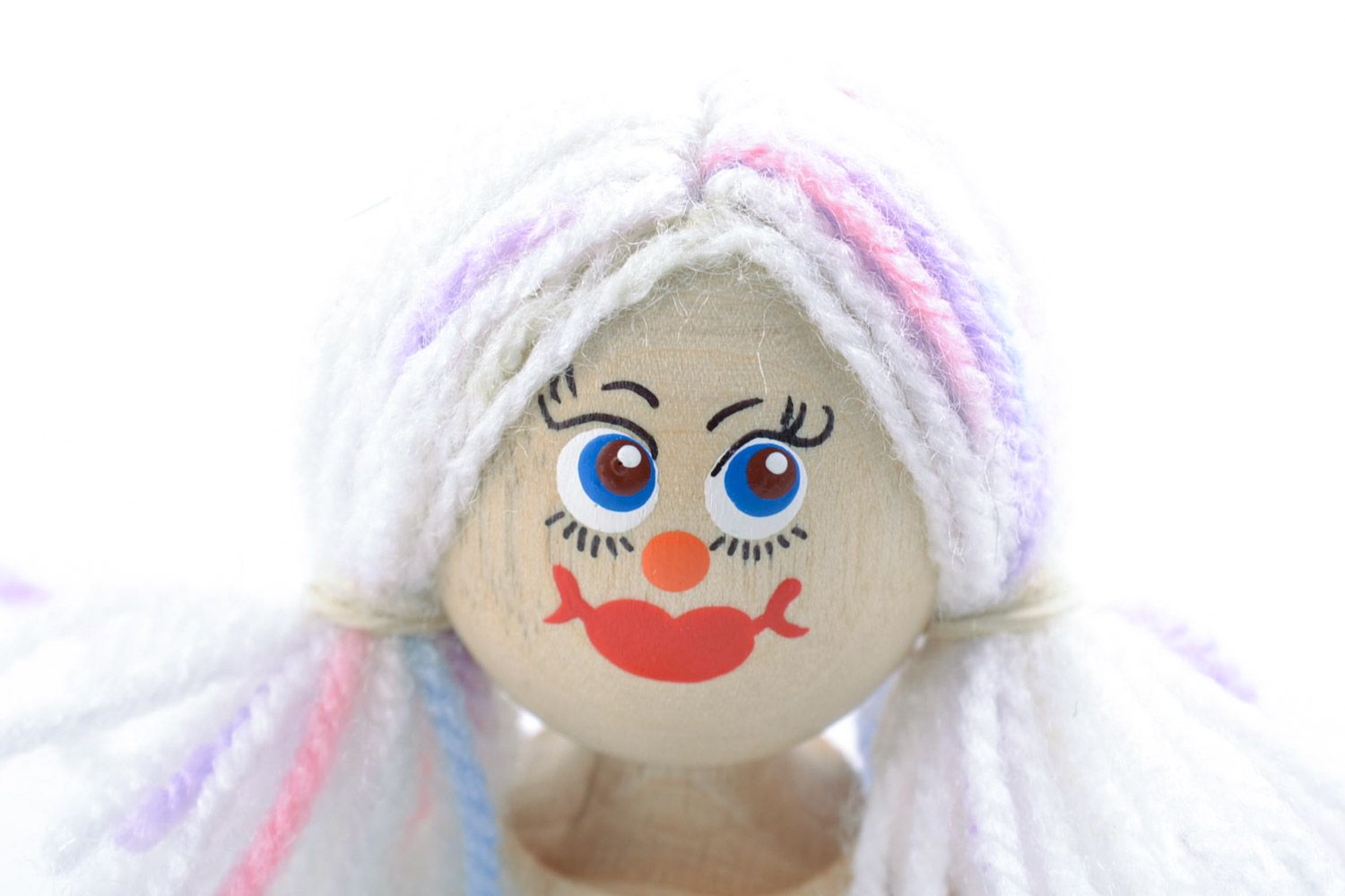 Beautiful handmade wooden doll Blondy with painting for children photo 3