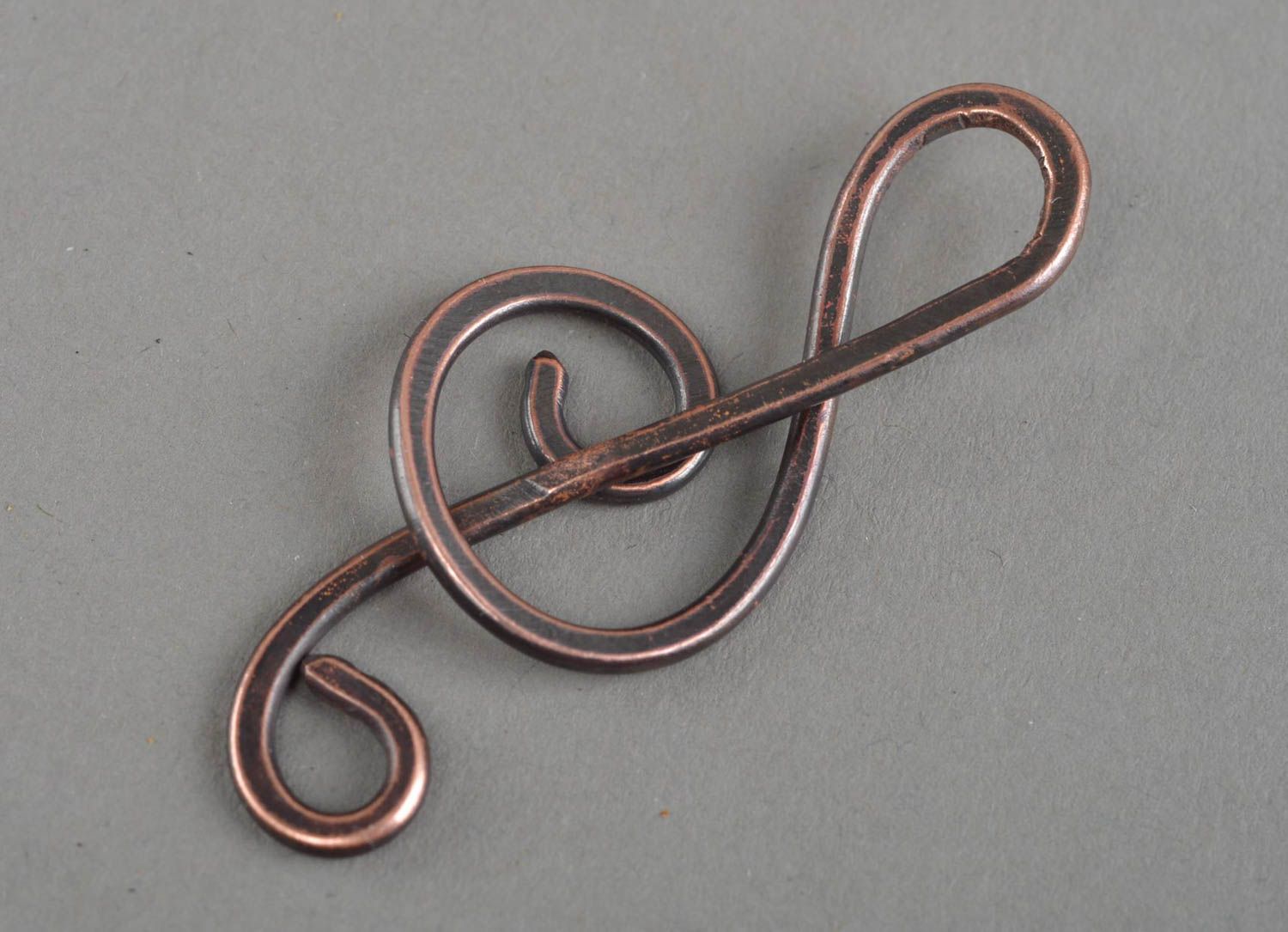 Handmade copper designer pendant present for musician metal jewelry gift photo 4