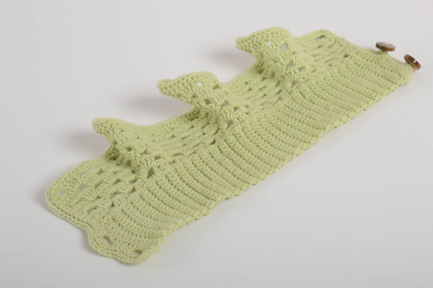 Col tricoté fait main Col amovible Accessoires tricot vert clair cadeau femme photo 4