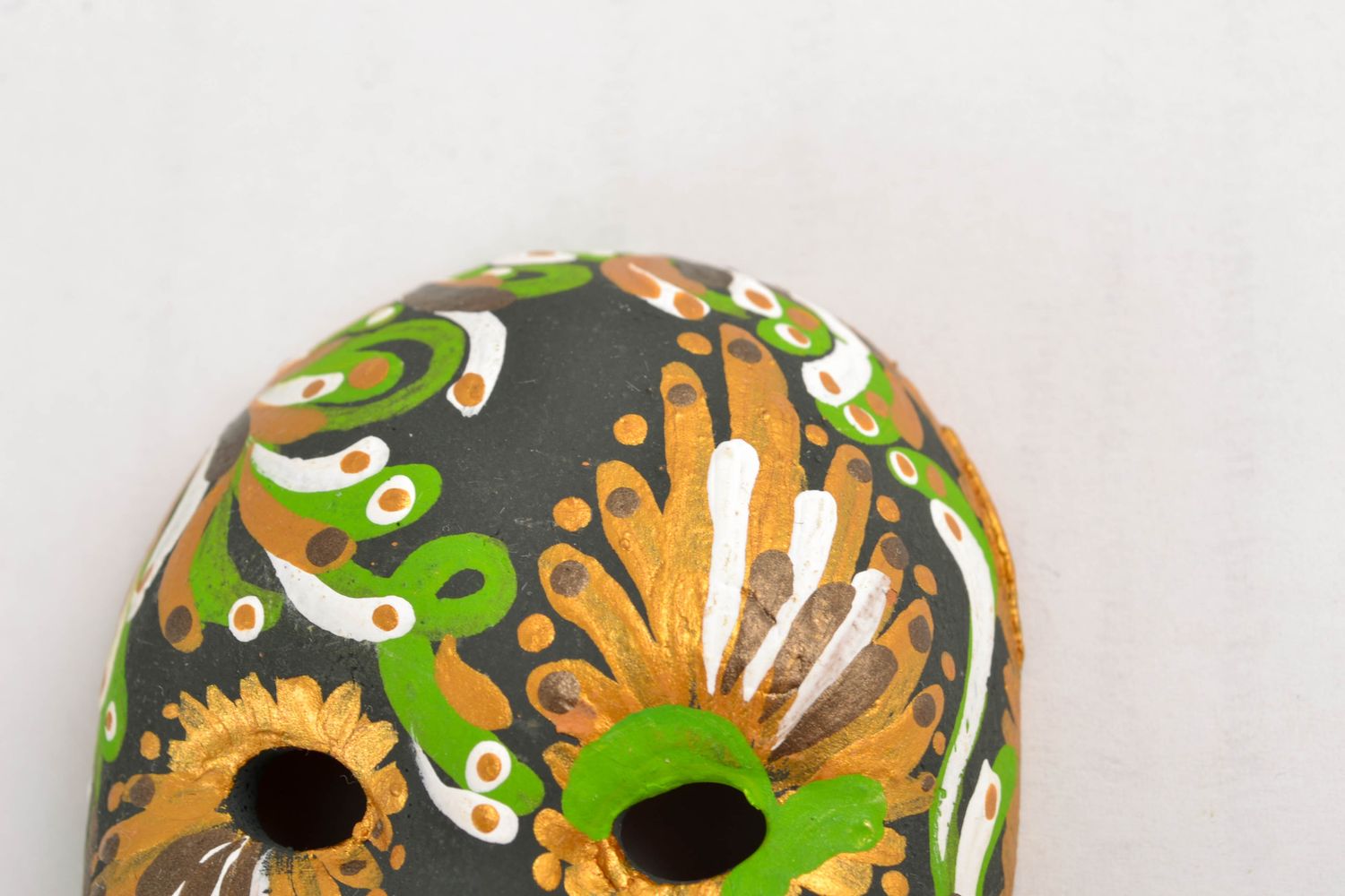 Maske Kühlschrankmagnet aus Ton grün foto 4