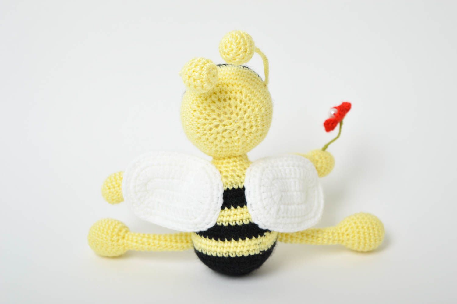 Мягкая игрушка ручной работы игрушка пчелка крючком игрушка авторская кукла фото 3