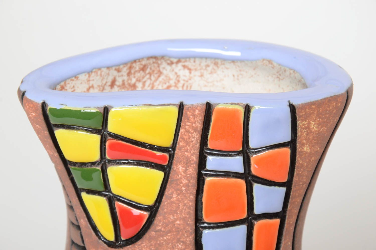 Handgemachte Keramik bunte Vase Haus Dekoration Geschenk für Frau exklusiv foto 3