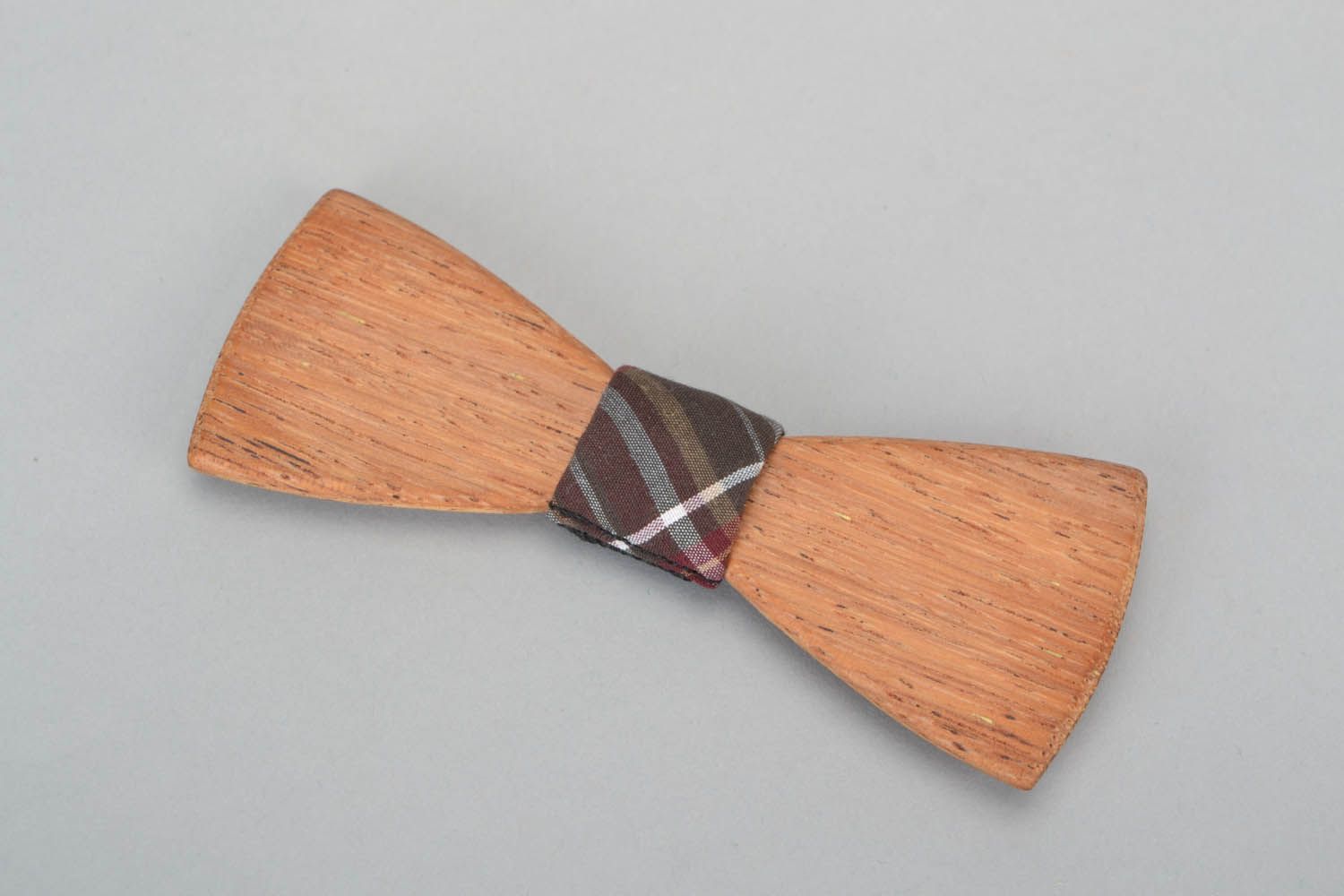 Деревянный галстук-бабочка Коричневый фото 2