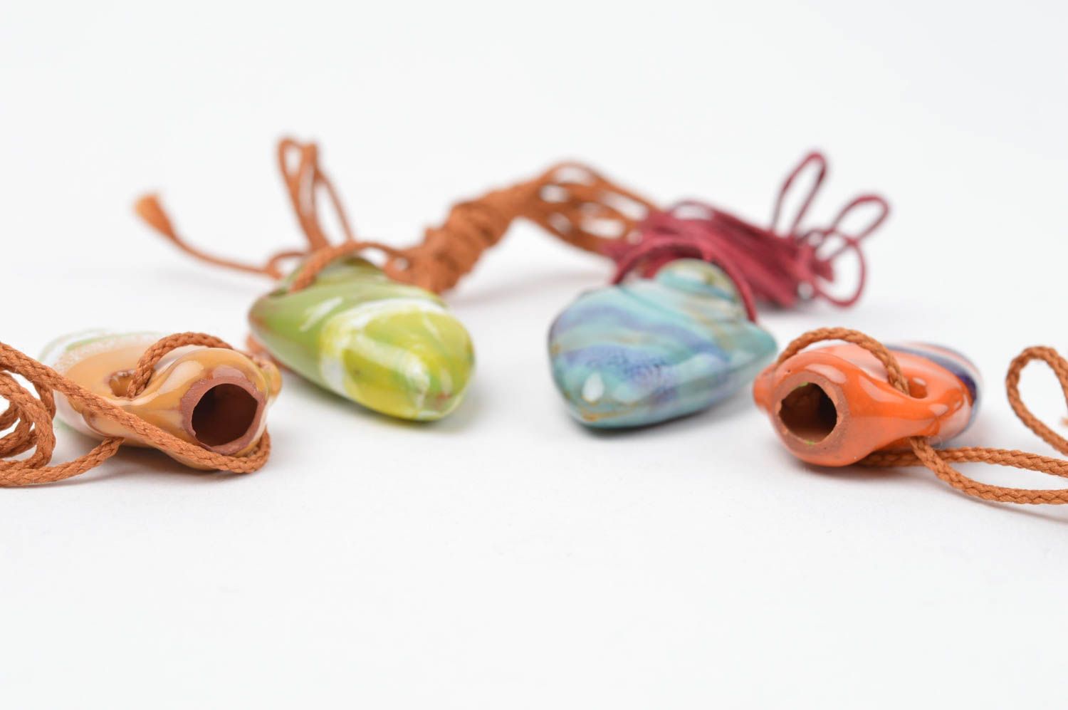 Handmade pendant designer aroma pendant set of 4 items unusual accessory photo 2