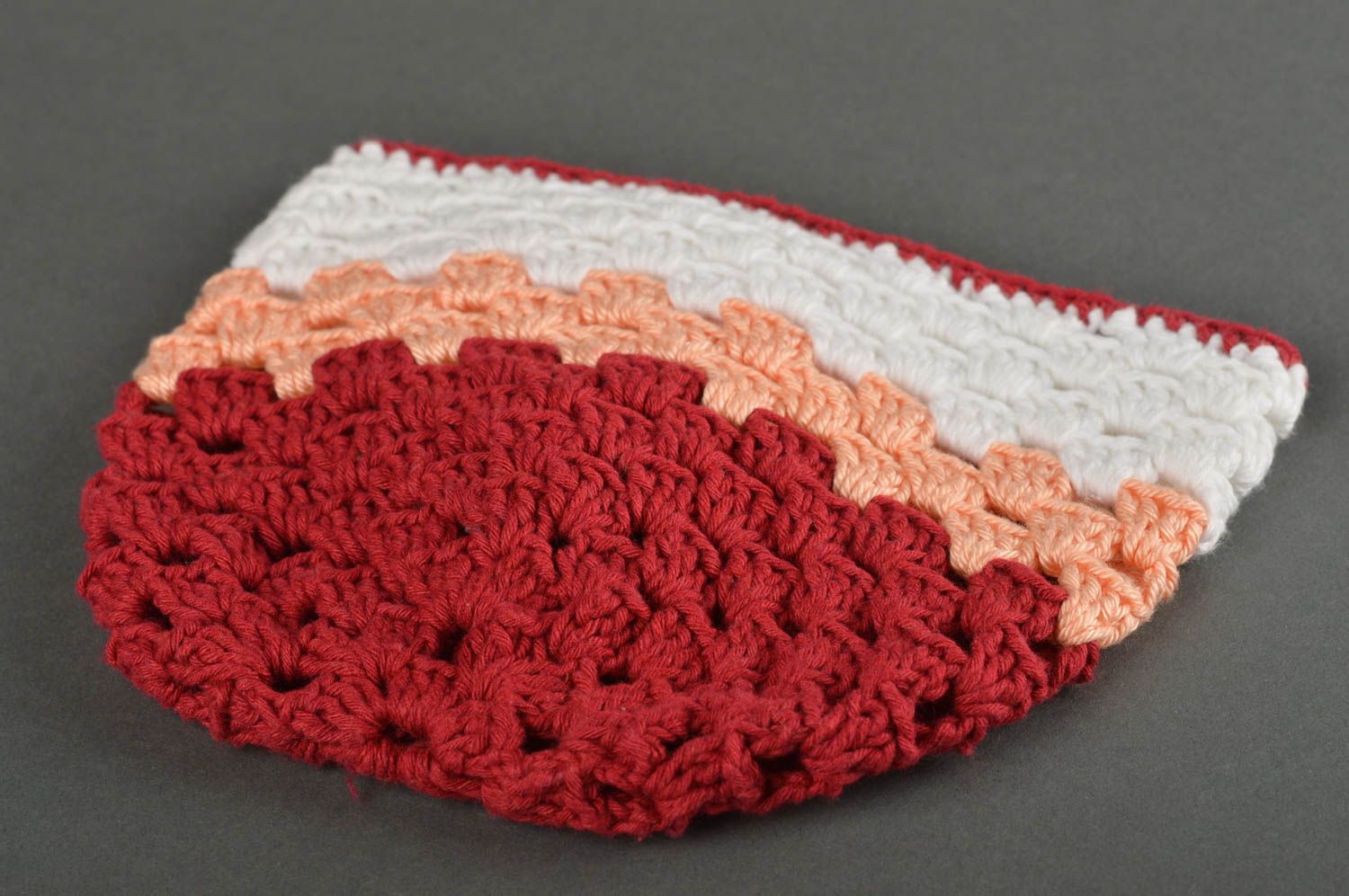 Bonnet au crochet fait main Chapeau tricot chaud d'hiver fleur Vêtement enfant photo 4