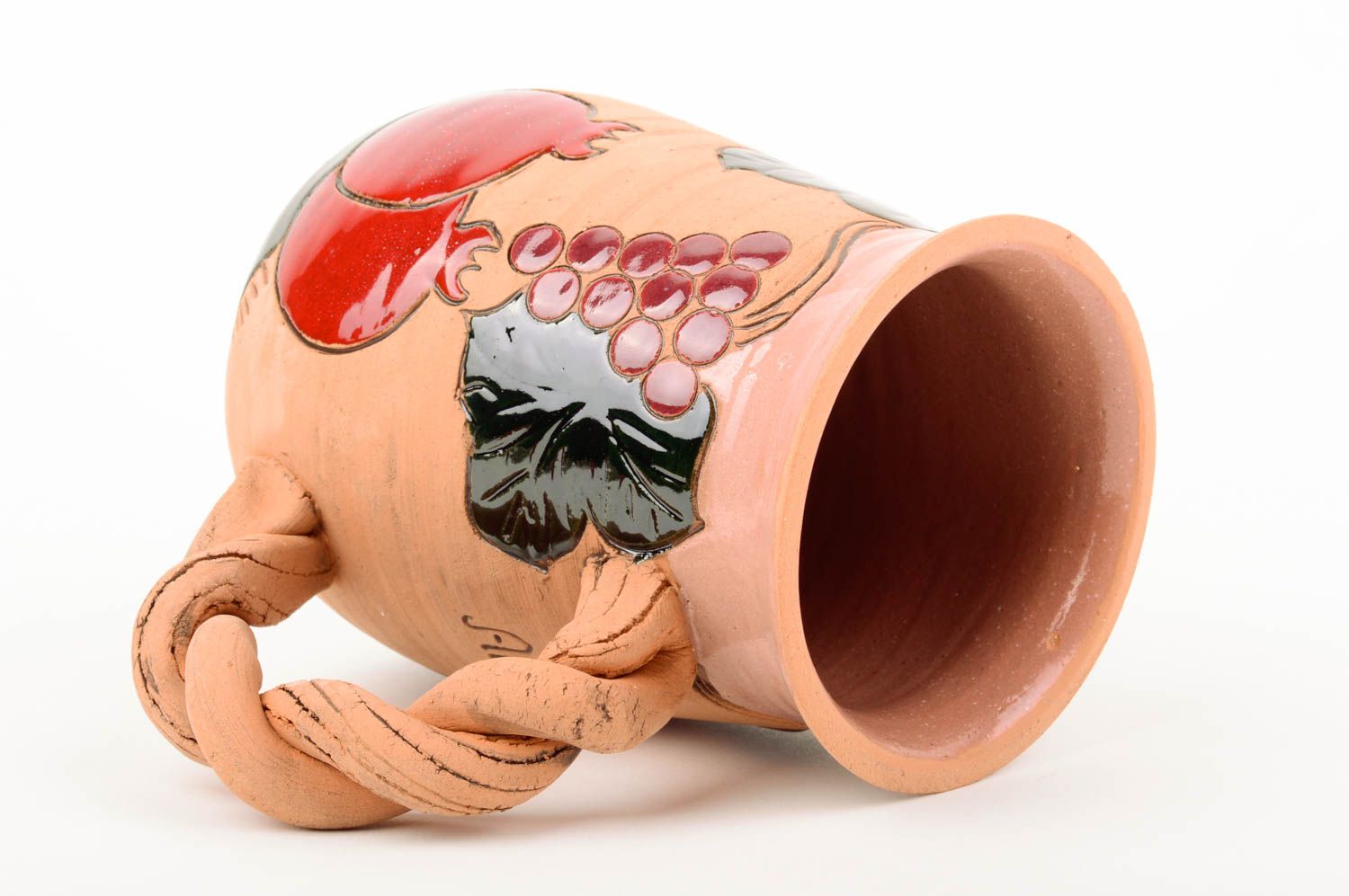 Beautiful handmade ceramic beer mug pottery works clay craft table setting photo 4