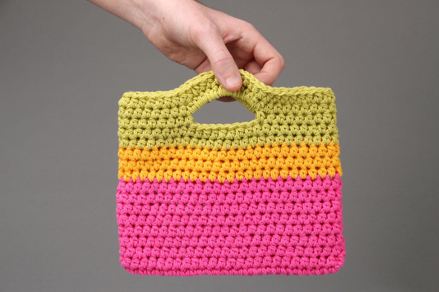 Cotton crocheted bag photo 4