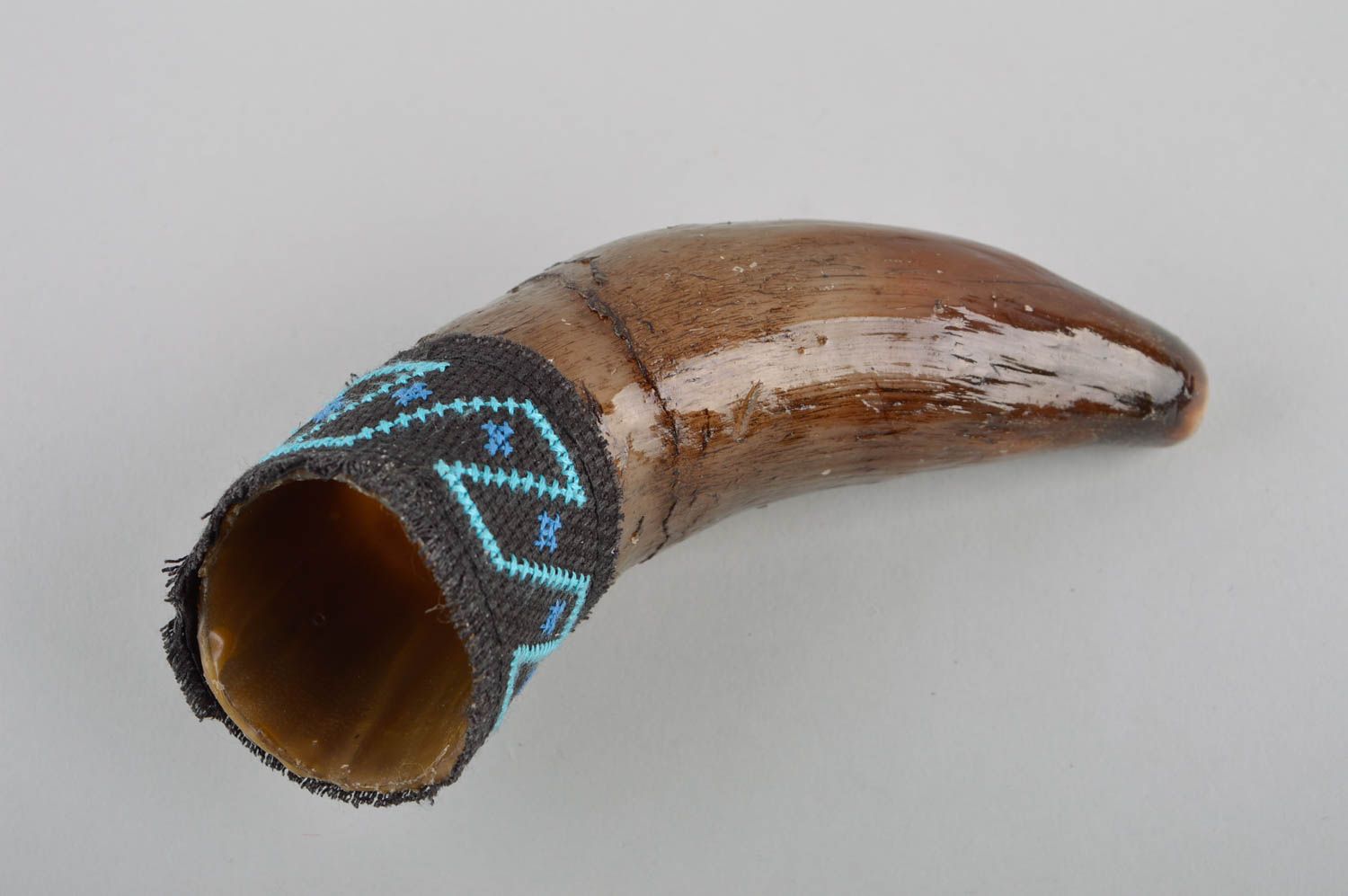 Handmade souvenir for man designer glass for wine stylish beautiful horn photo 2