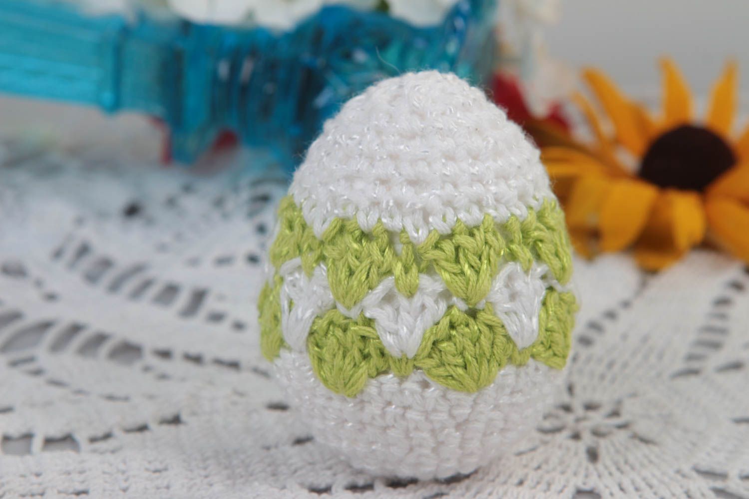 Пасхальное яйцо ручной работы украшение на Пасху пасхальный декор из пенопласта фото 1