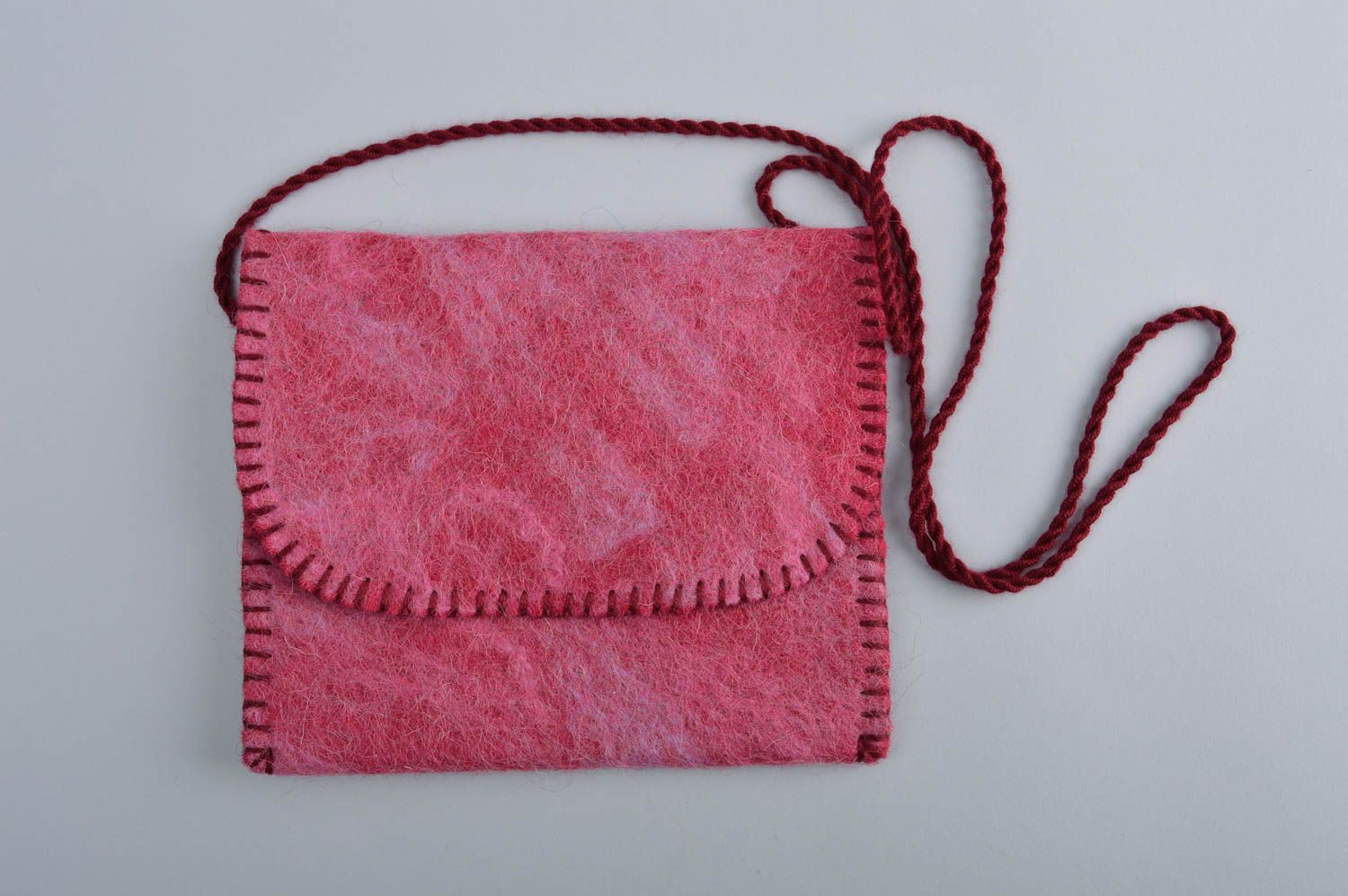 Сумка ручной работы сумка из войлока через плечо розовая сумка валяние фото 2