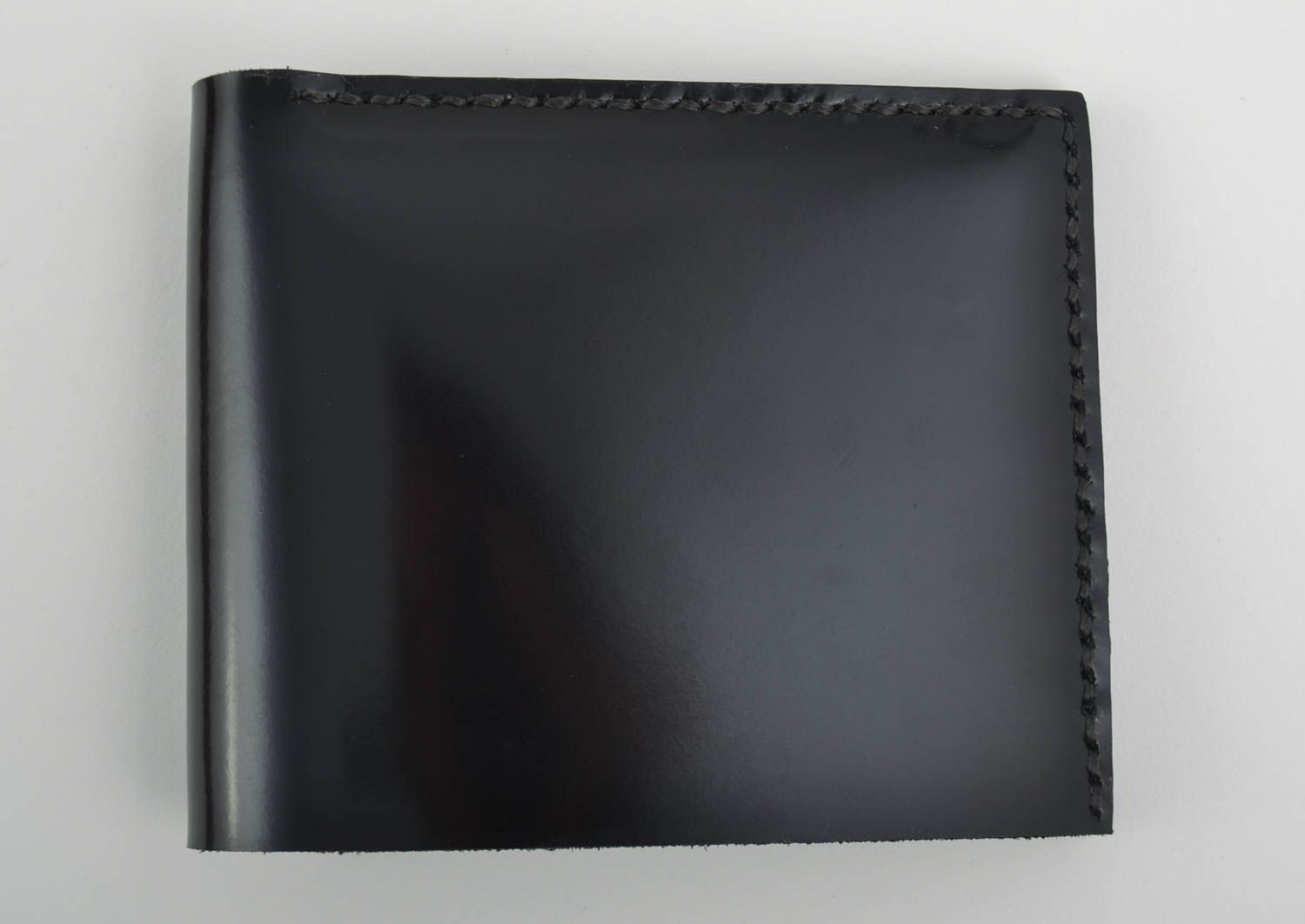 Herren Geldbörse handmade Leder Portemonnaie Accessoire für Männer schwarz foto 5