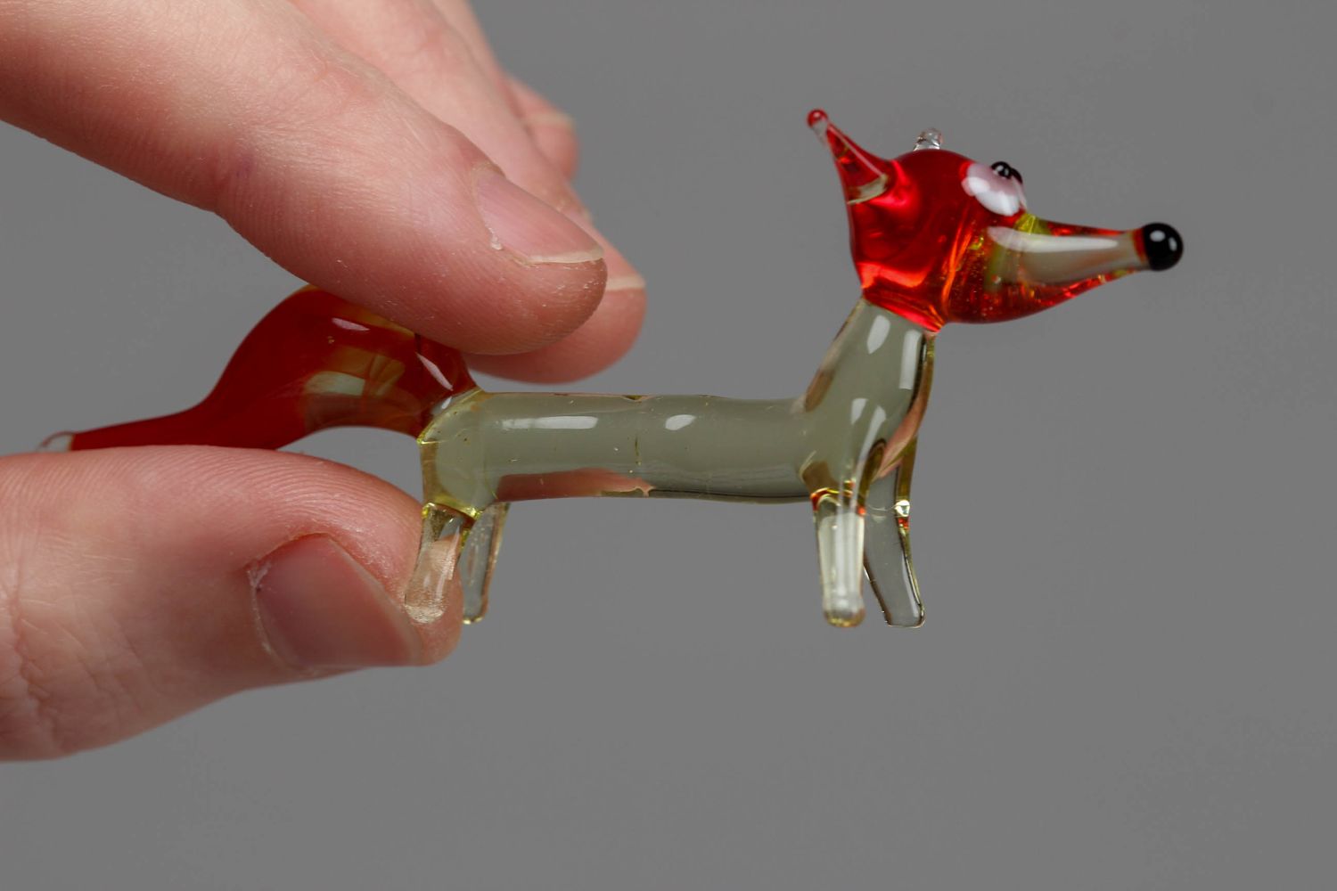 Figura de zorro de vidrio en miniatura  foto 4