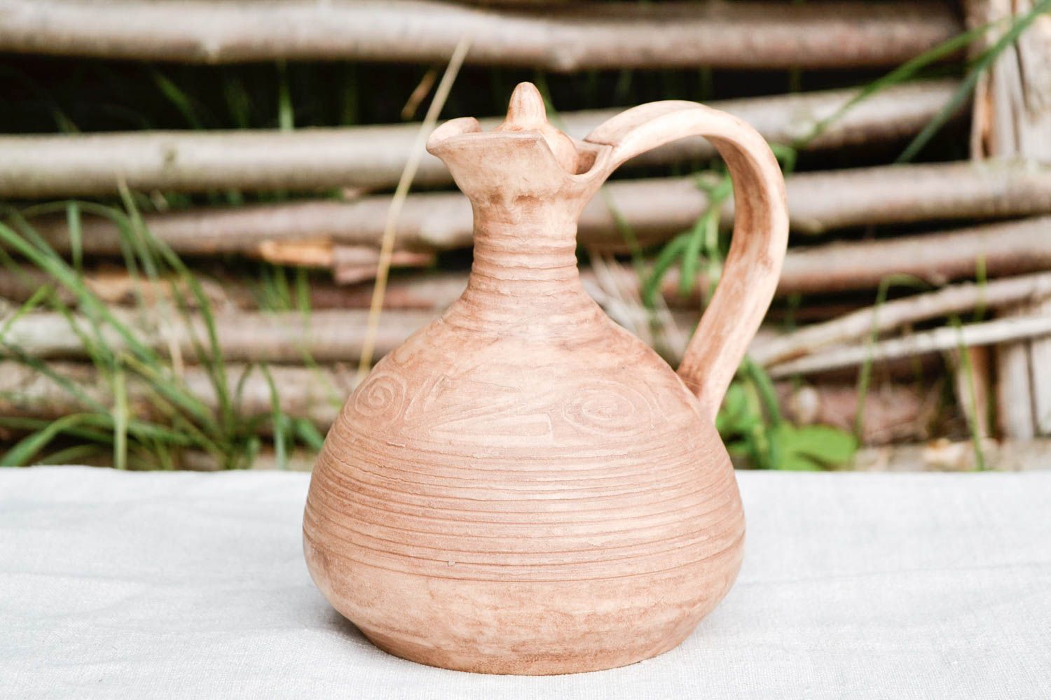 Handgefertigt Keramik Krug Keramik Geschirr Frauen Geschenk in Hellbraun foto 1