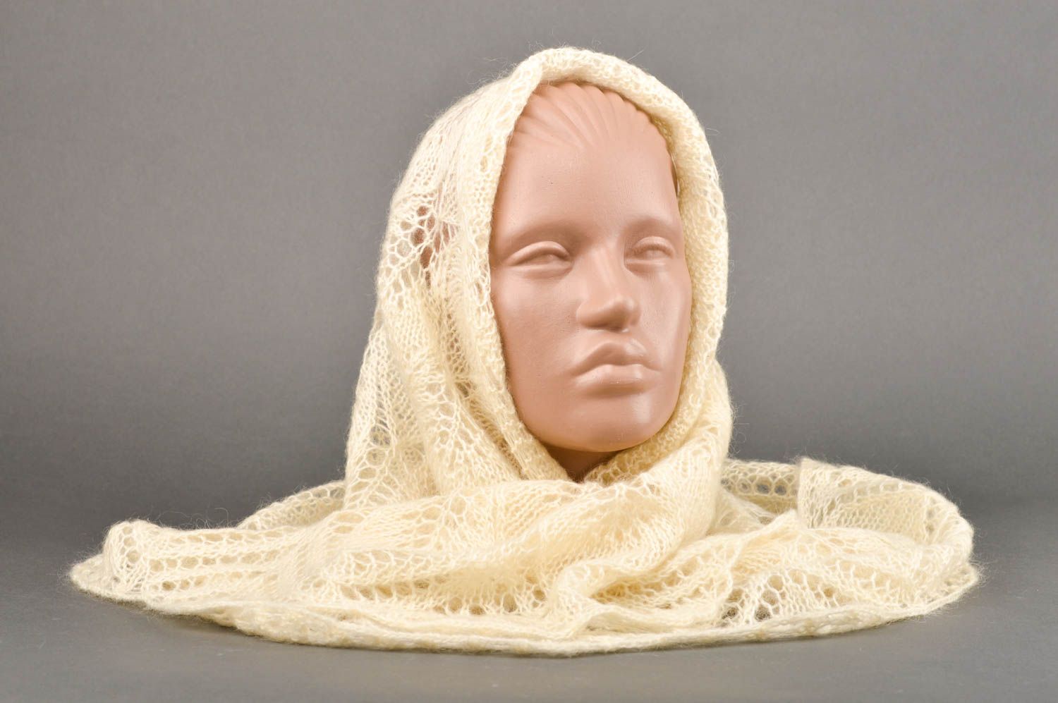 Foulard fait main Châle laine naturelle chaud Vêtements hiver Accessoires femme  photo 1