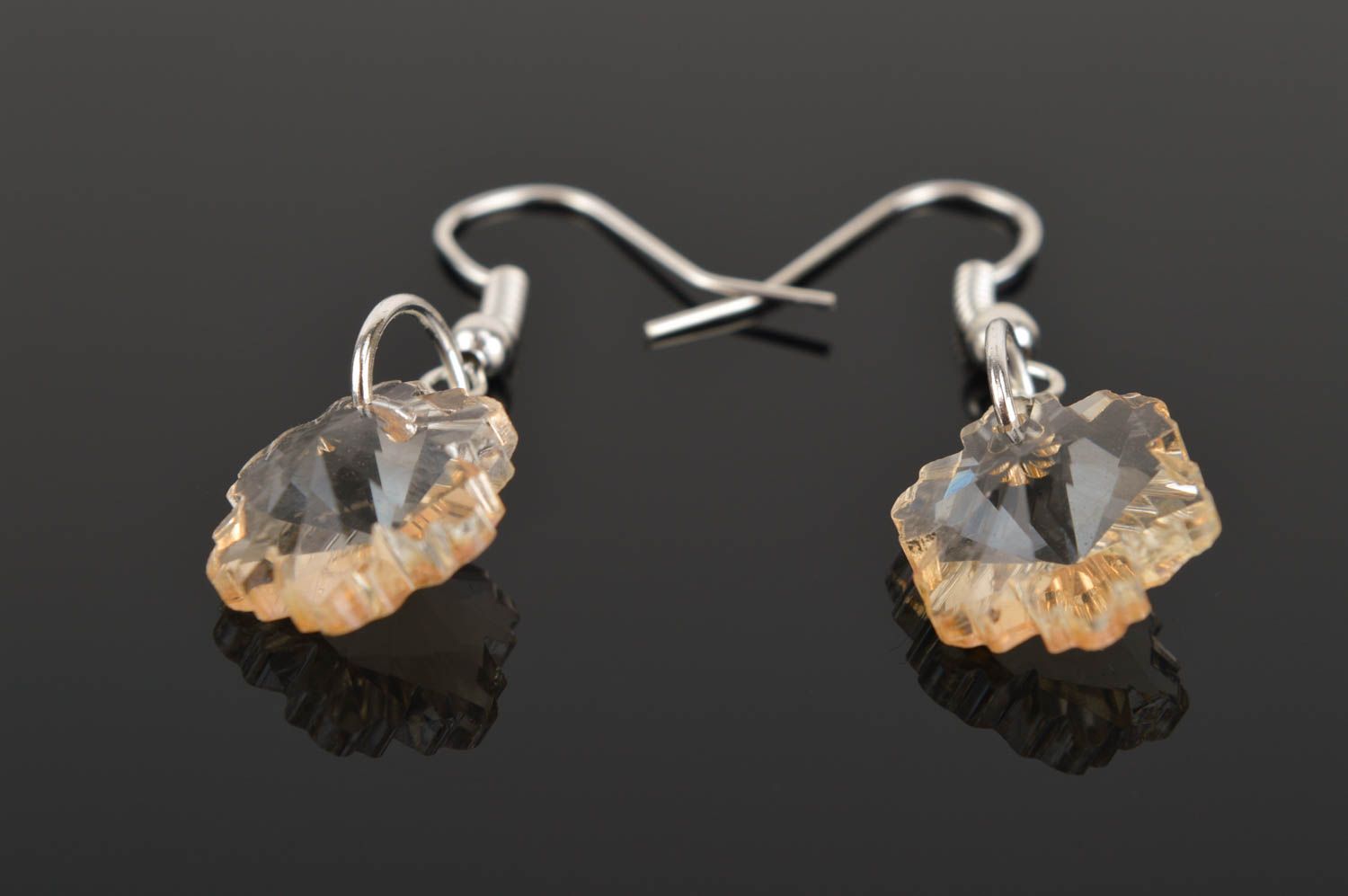 Earrings with charms handmade crystal earrings designer long earrings photo 1