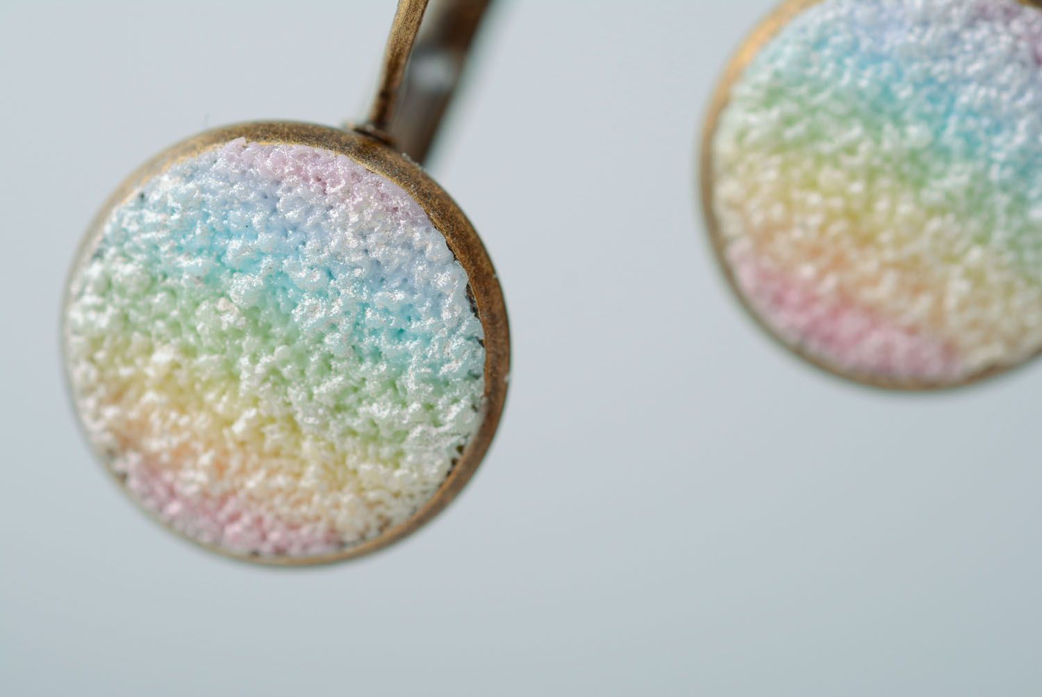 Delicate earrings made of polymer clay photo 2