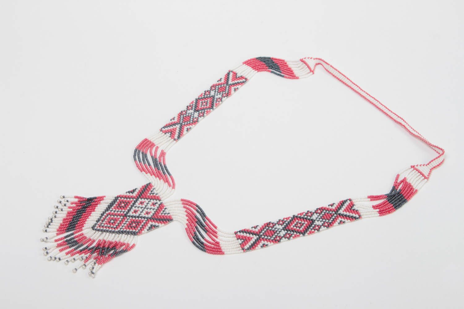 Handmade Ethno Kette Schmuck aus Rocailles Damen Collier lange Halskette toll foto 3